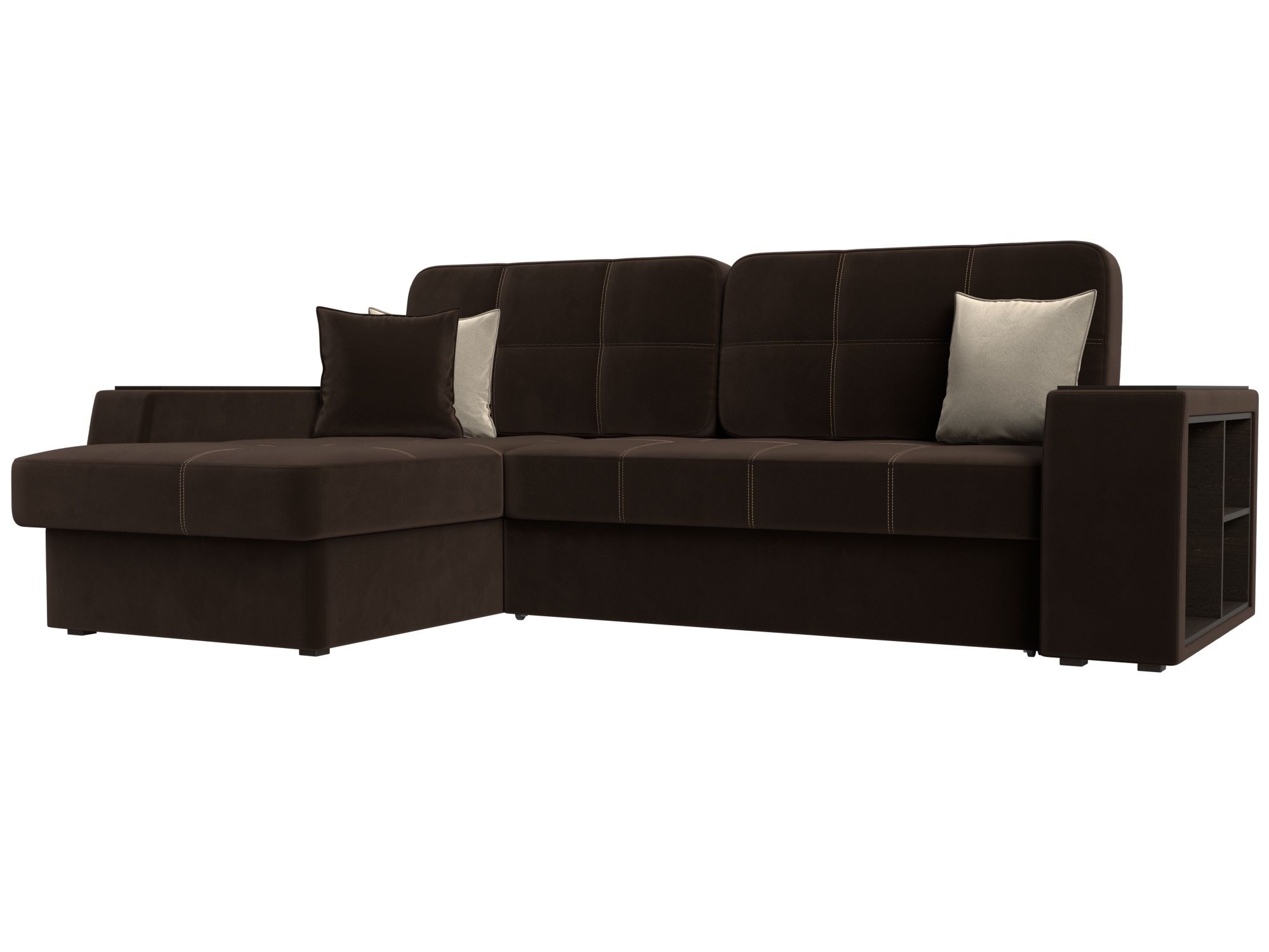 Диван угловой Брюссель левый угол (коричневый;бежевый)