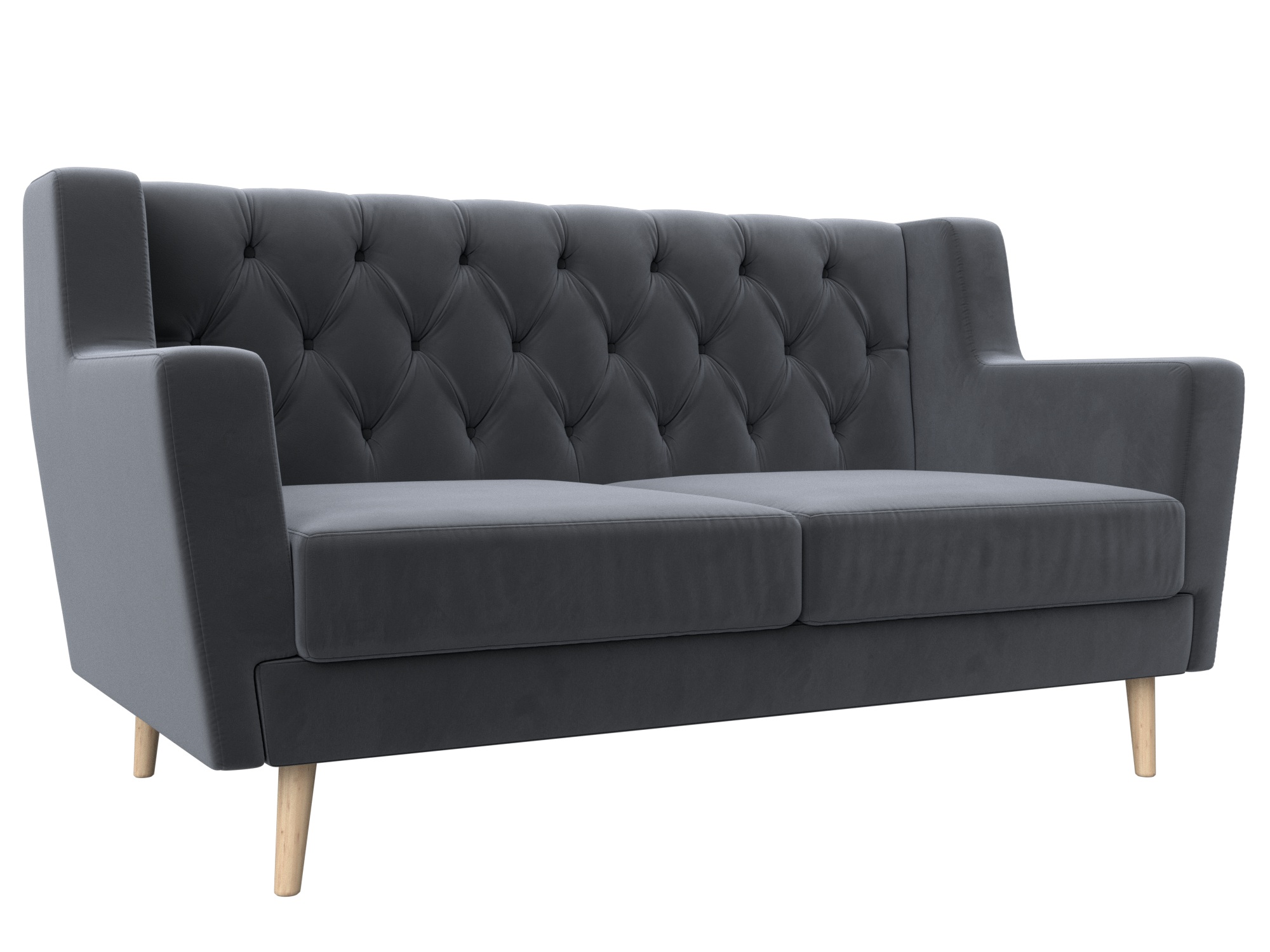 Диван кухонный прямой Брайтон 2 Люкс (seven 17 серый)