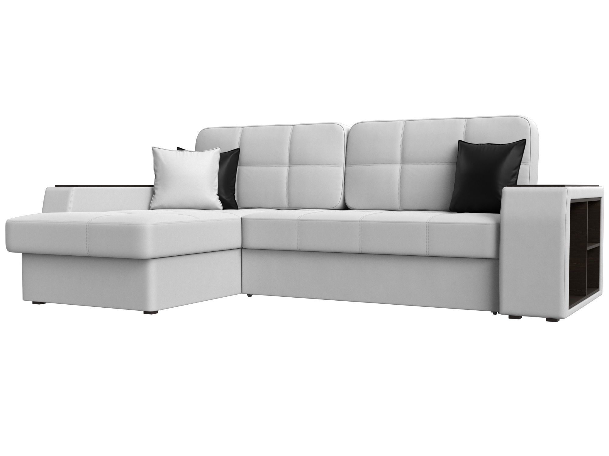 Диван угловой Брюссель левый угол (белый;черный)