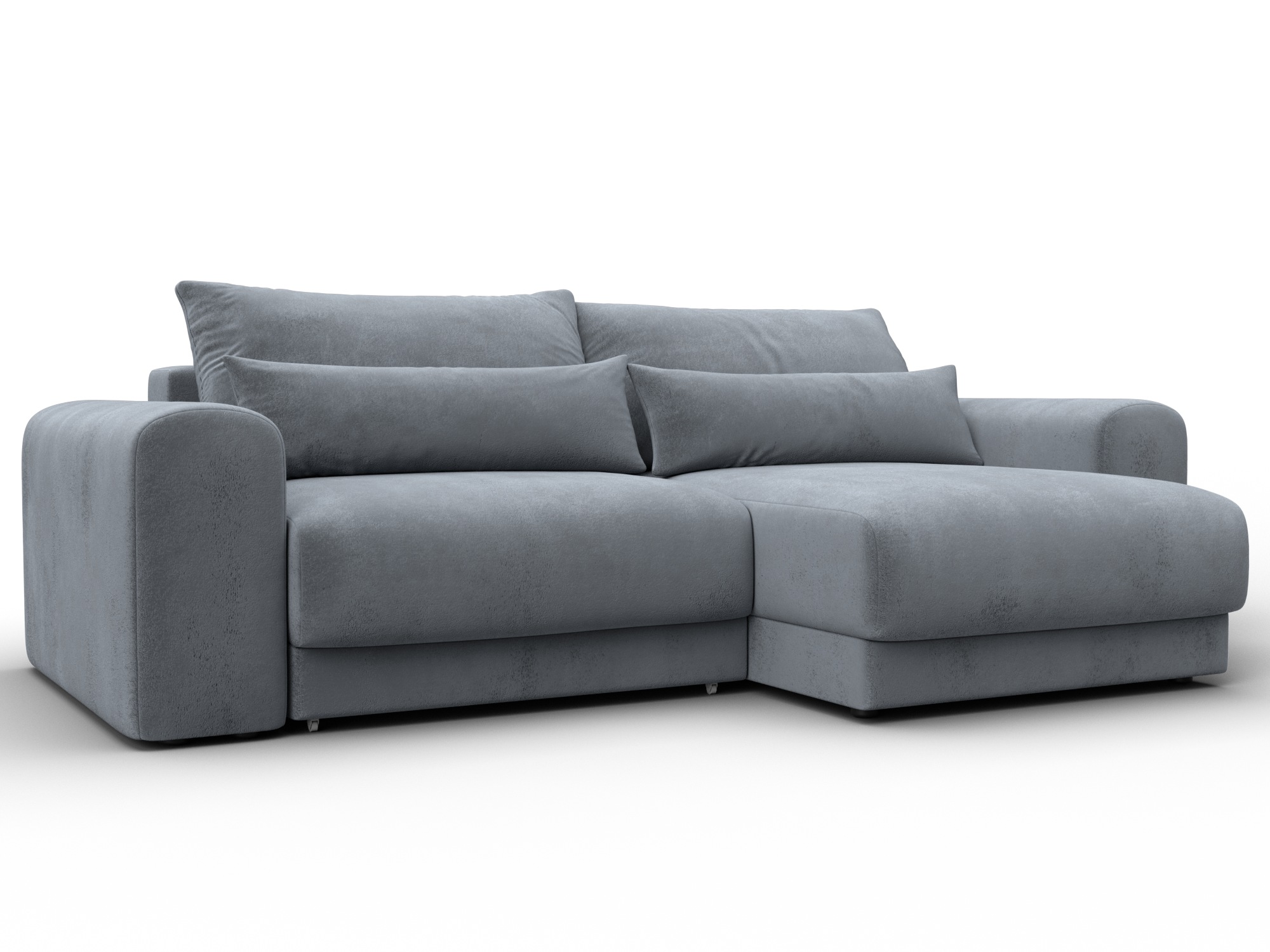 Диван угловой Лига-056 НПБ угол универсальный (tower 10 серый)