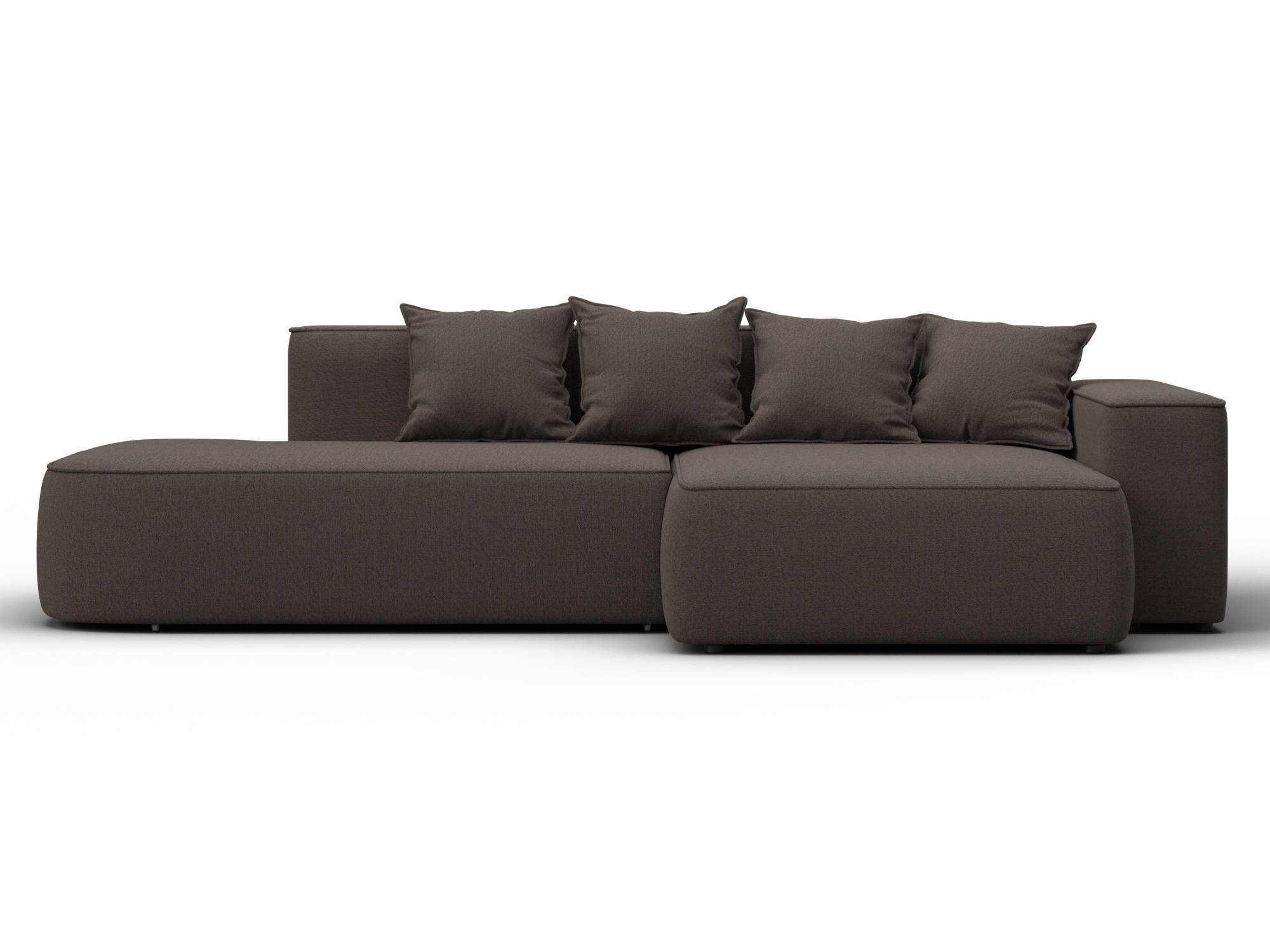 Диван угловой Лига-065 угол правый (амур 05 коричневый)