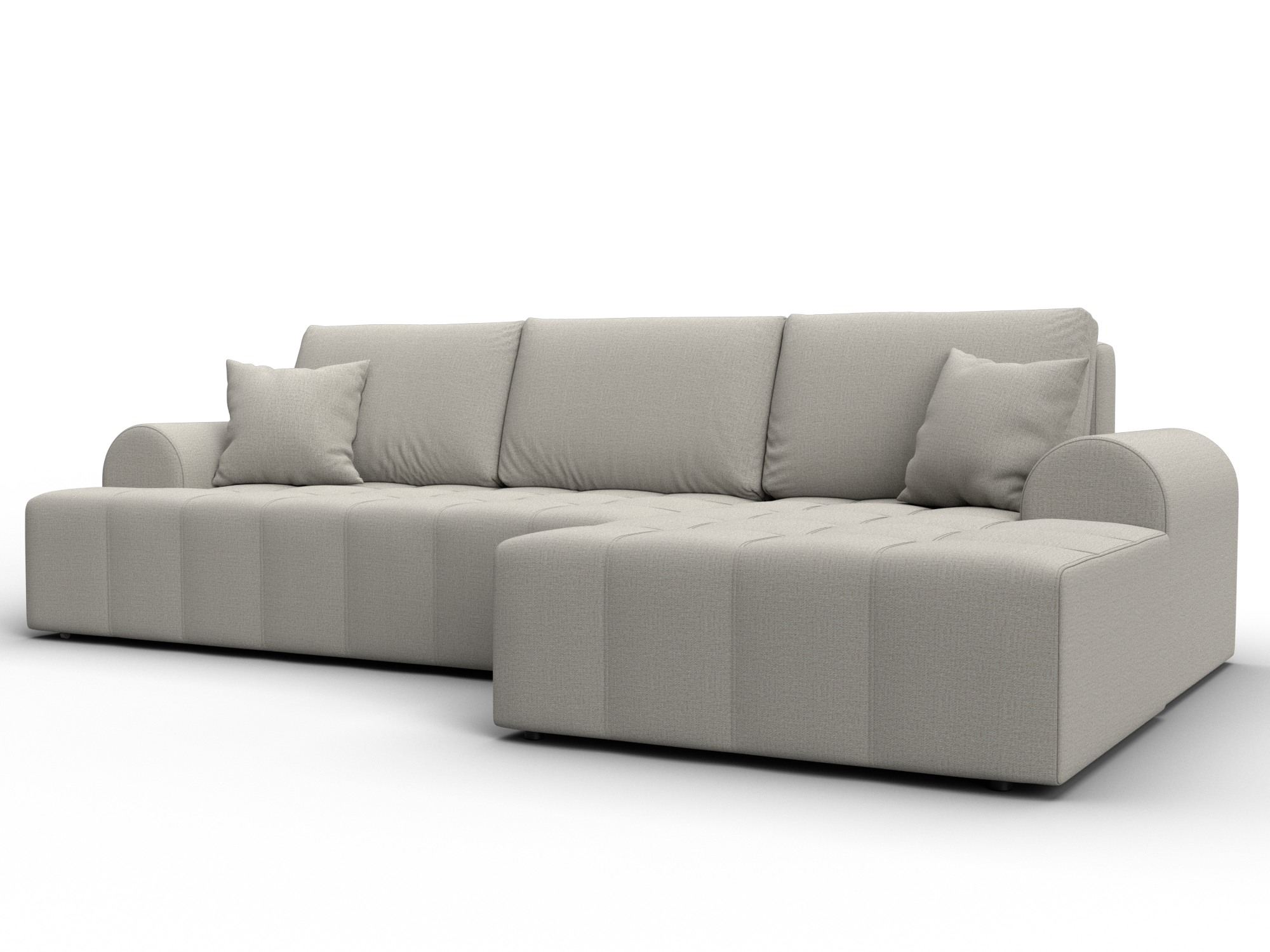 Диван угловой Лига-080 угол правый (амур 02 бежевый)