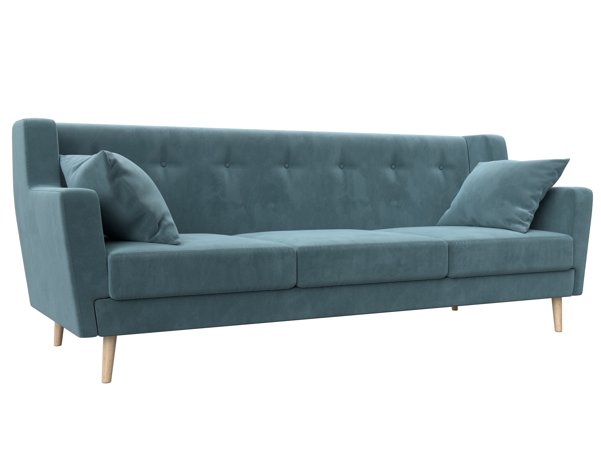 Диван кухонный прямой Брайтон 3 (seven 113 бирюзовый)