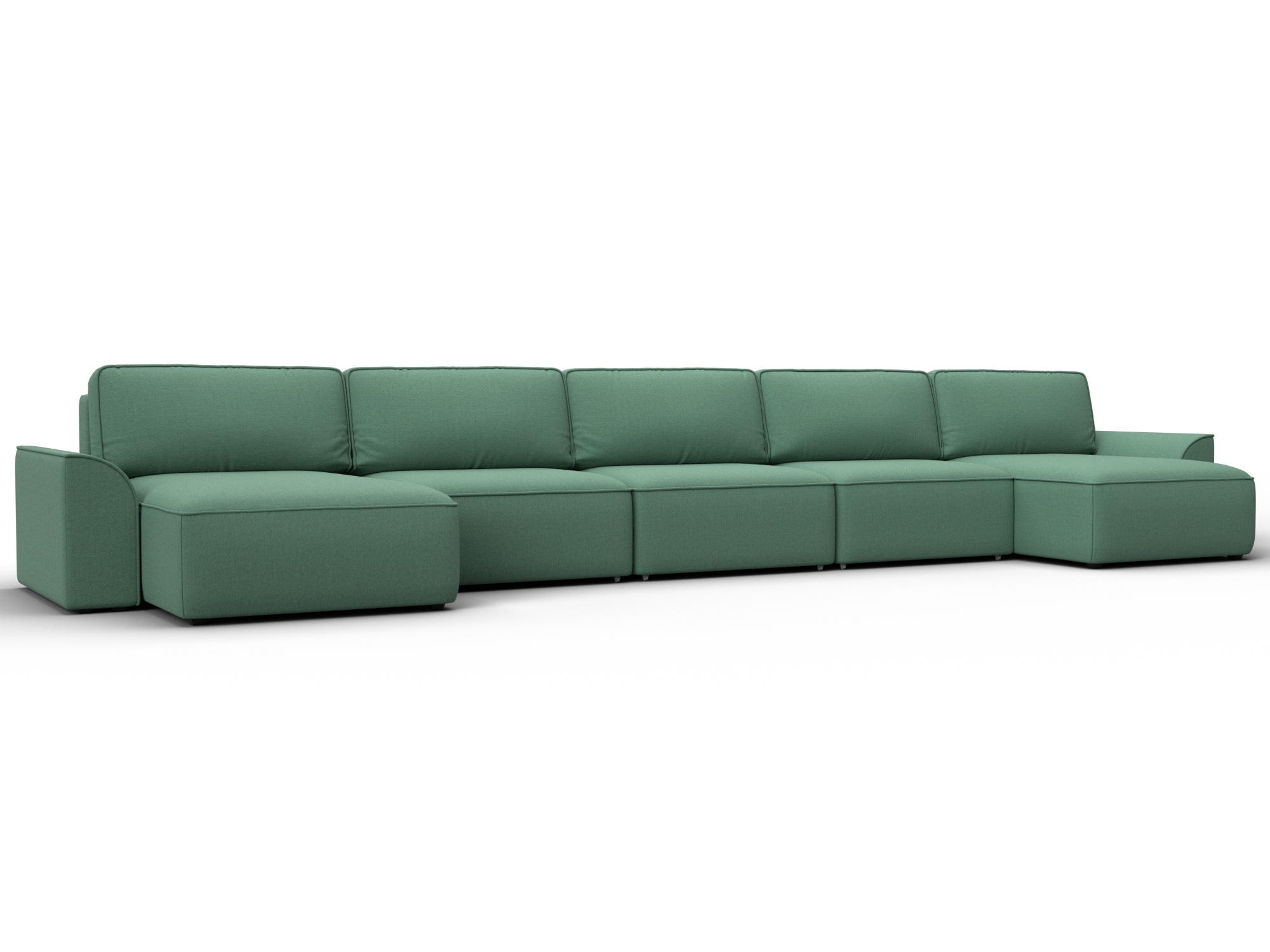 Диван П-образный Лига-048 НПБ МегаЛонг (амур 11 зеленый)