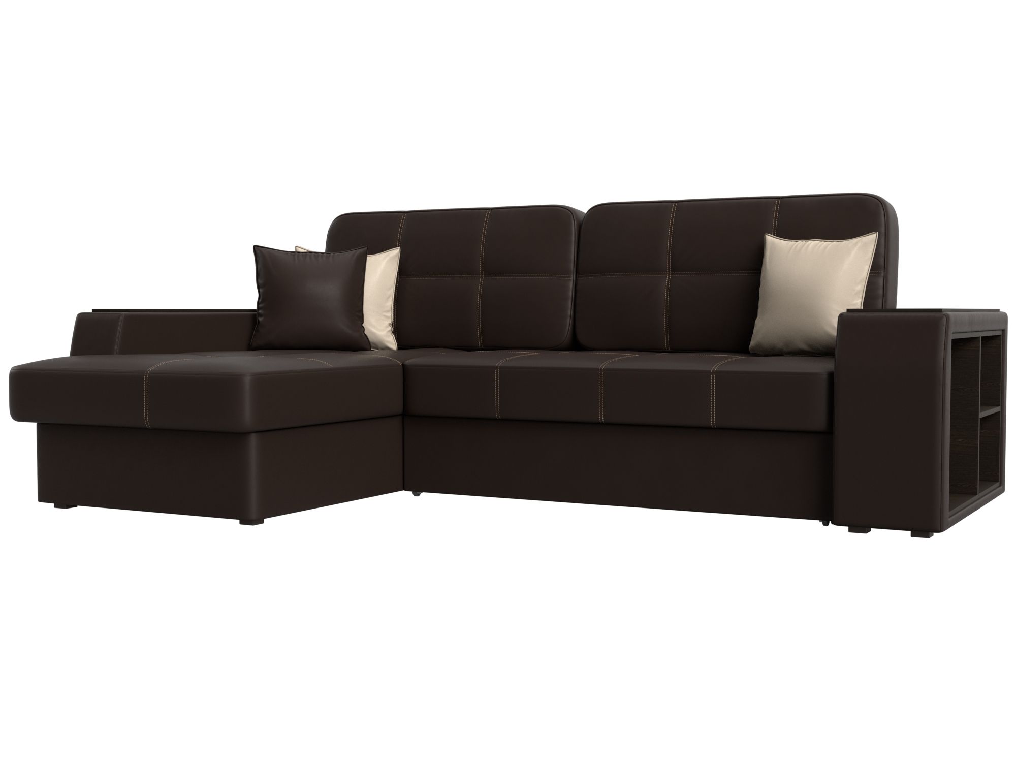 Диван угловой Брюссель левый угол (коричневый;бежевый)