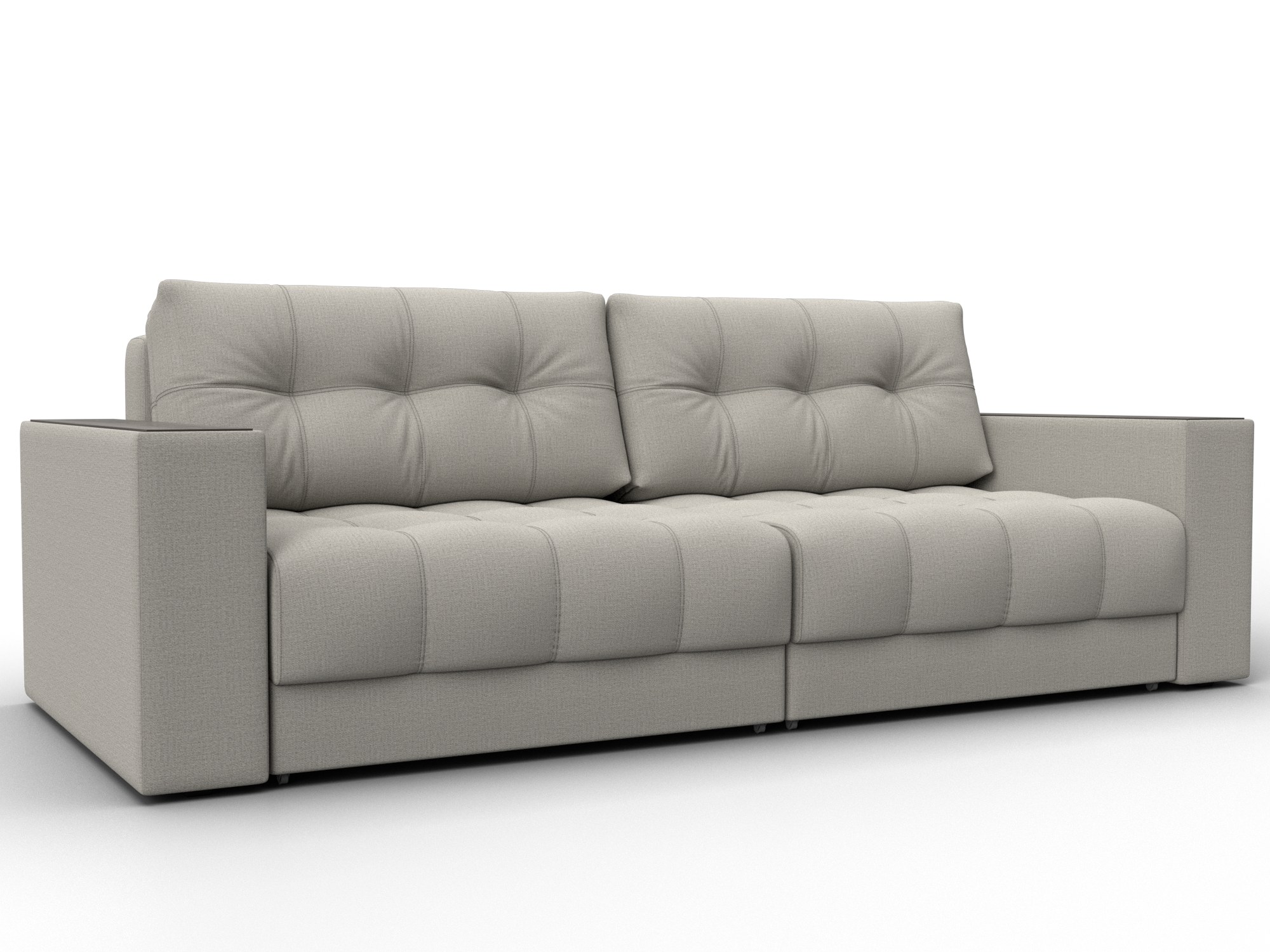 Диван прямой с декором Лига-049 НПБ (амур 02 бежевый)