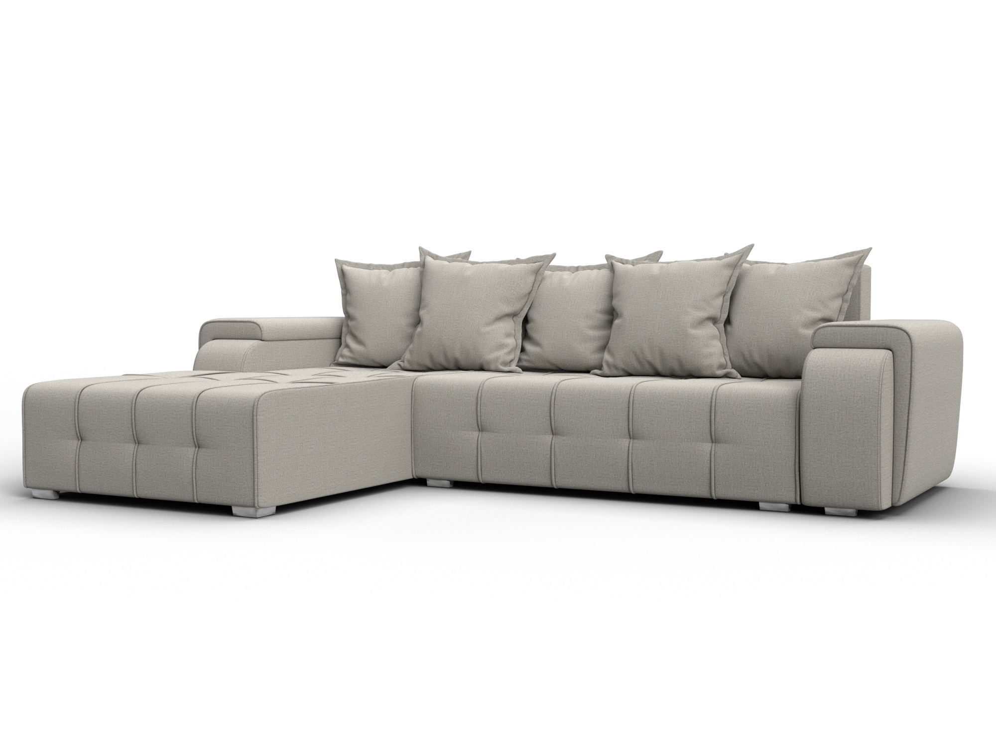 Диван угловой Лига-121 левый угол (амур 02 бежевый)