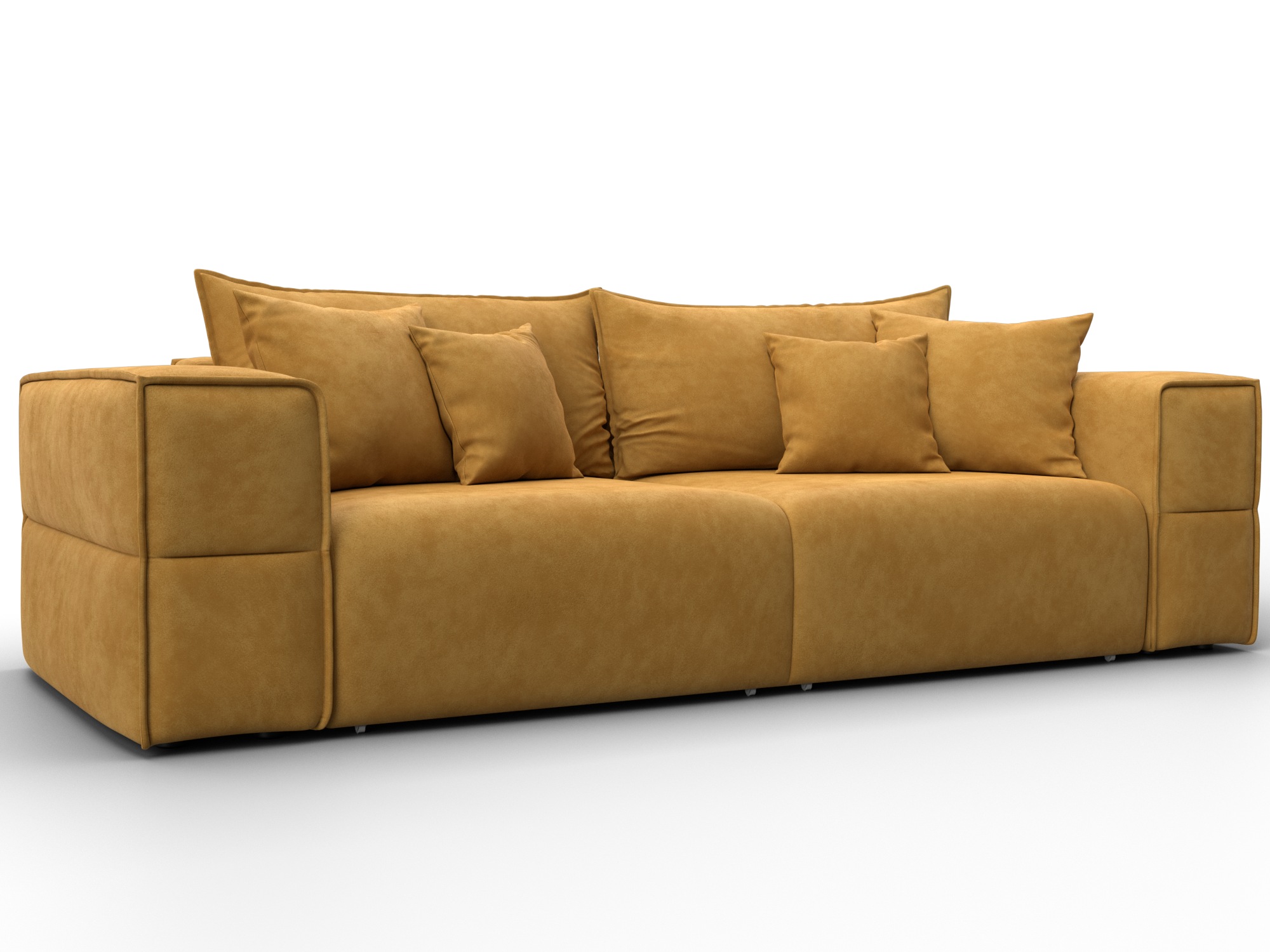 Диван прямой Лига-058 НПБ (brut 10 желтый)