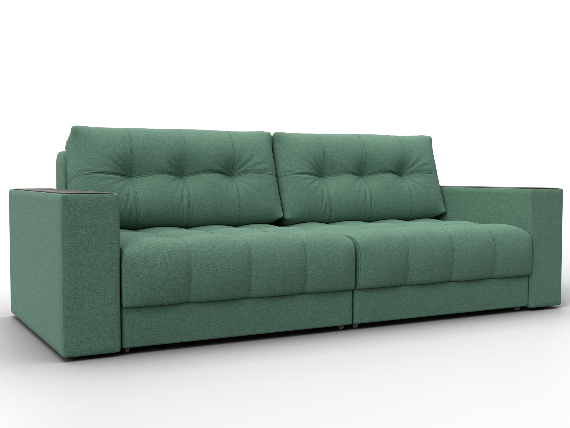 Диван прямой с декором Лига-049 НПБ (амур 11 зеленый)