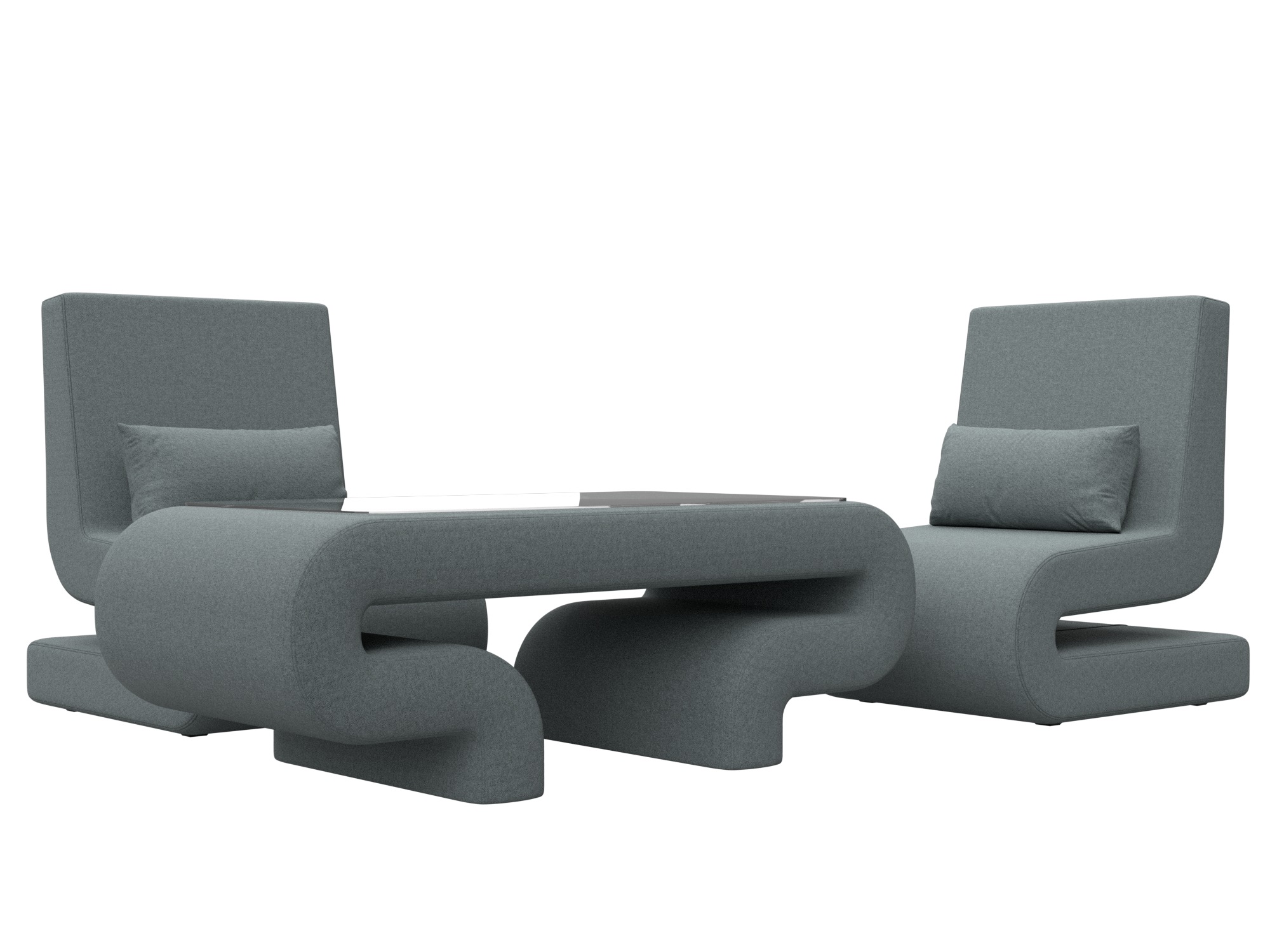 Набор Волна-3 (стол, 2 кресла) (амур 07 серый)