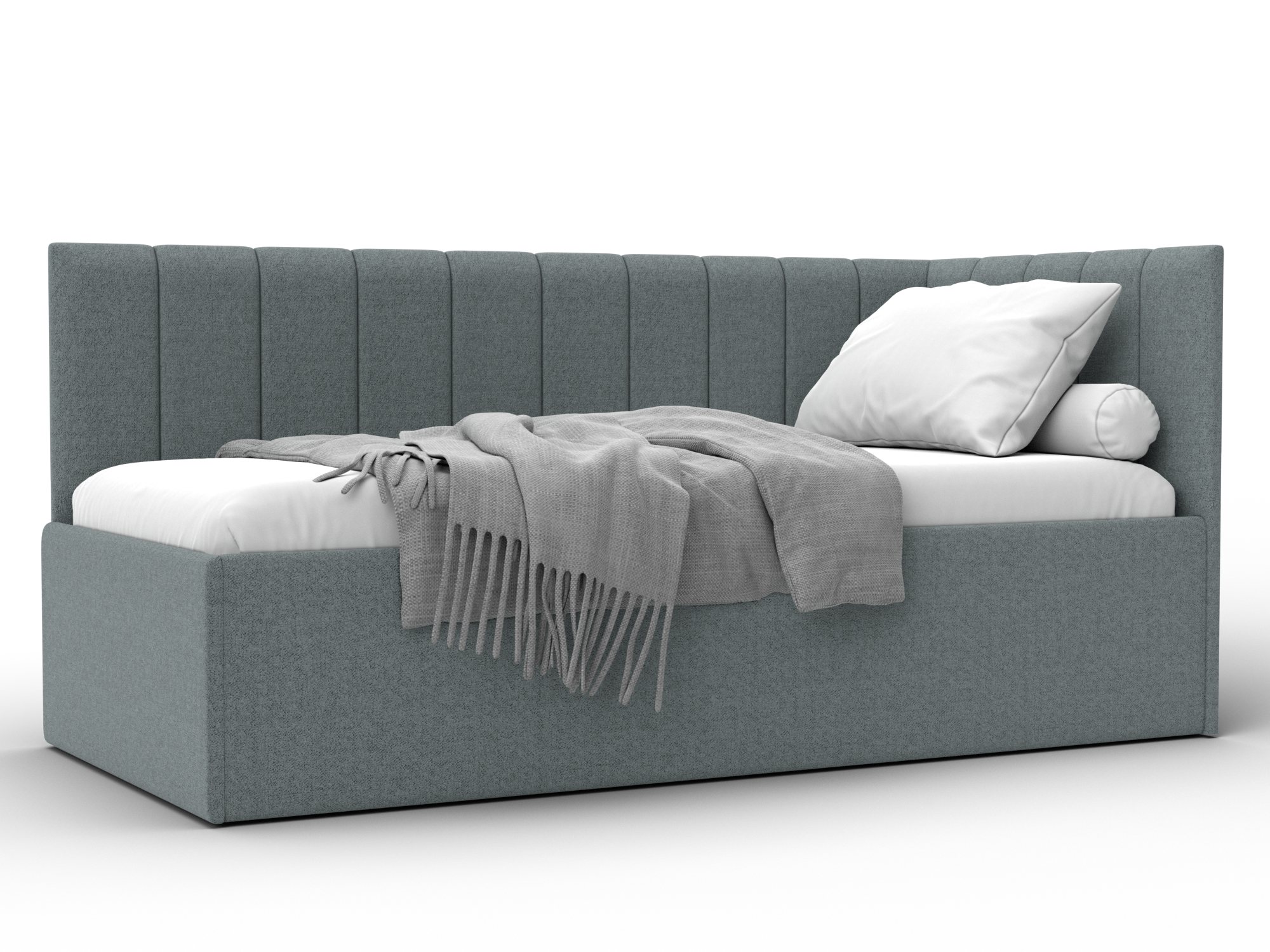 Кровать односпальная Лига-128 (90) (амур 07 серый)