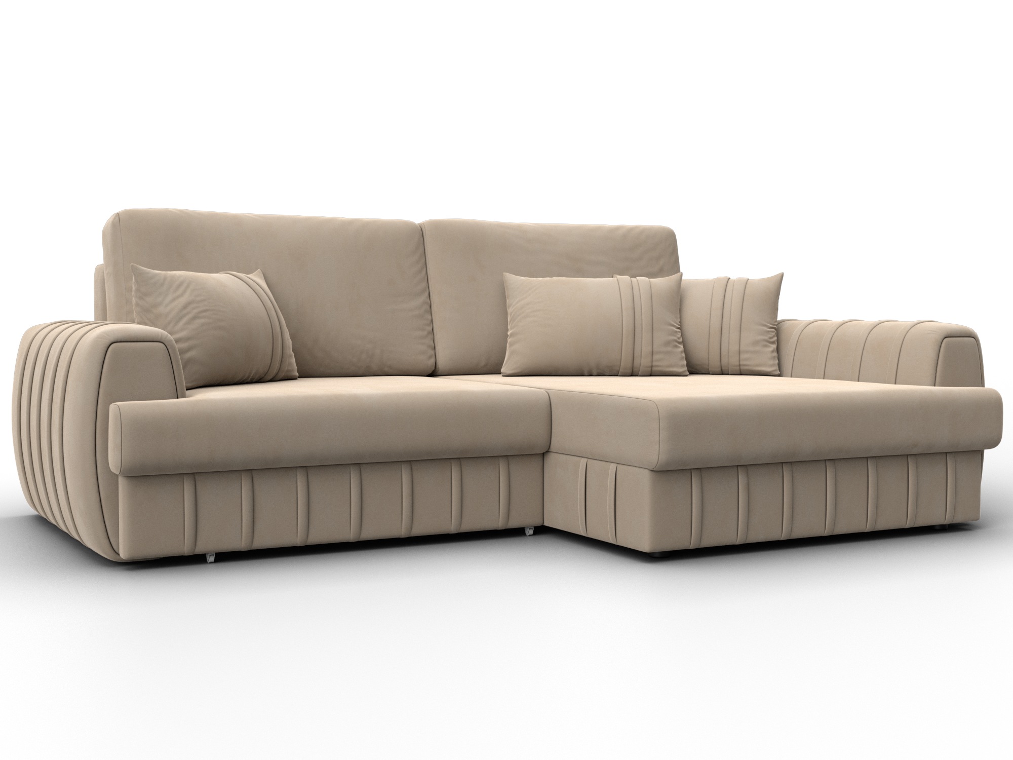 Диван угловой Лига-057 НПБ угол правый (seven 729 бежевый)