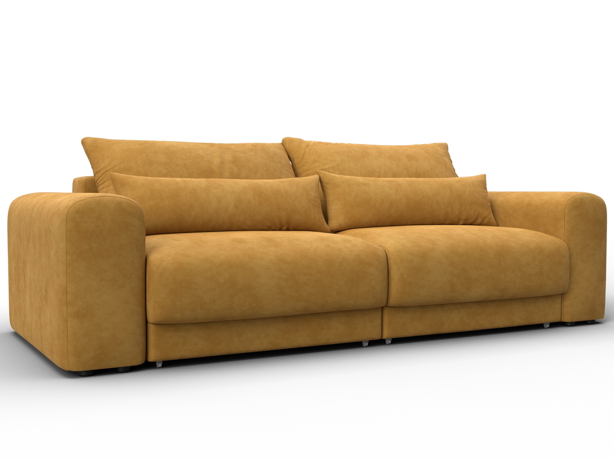 Диван прямой Лига-056 НПБ (brut 10 желтый)