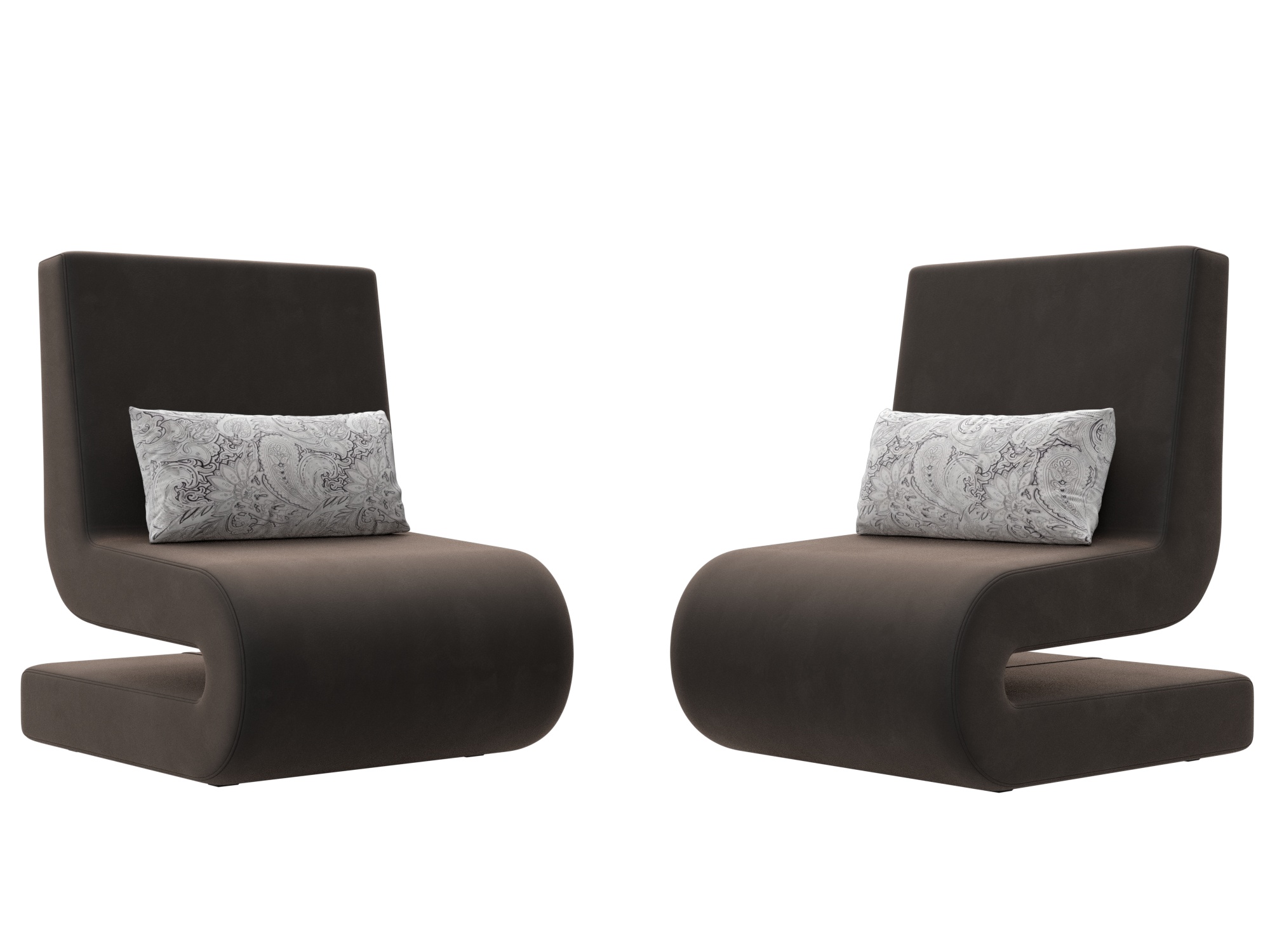 Кресло Волна (2 шт.) (seven 727 коричневый;seven 17 серый)