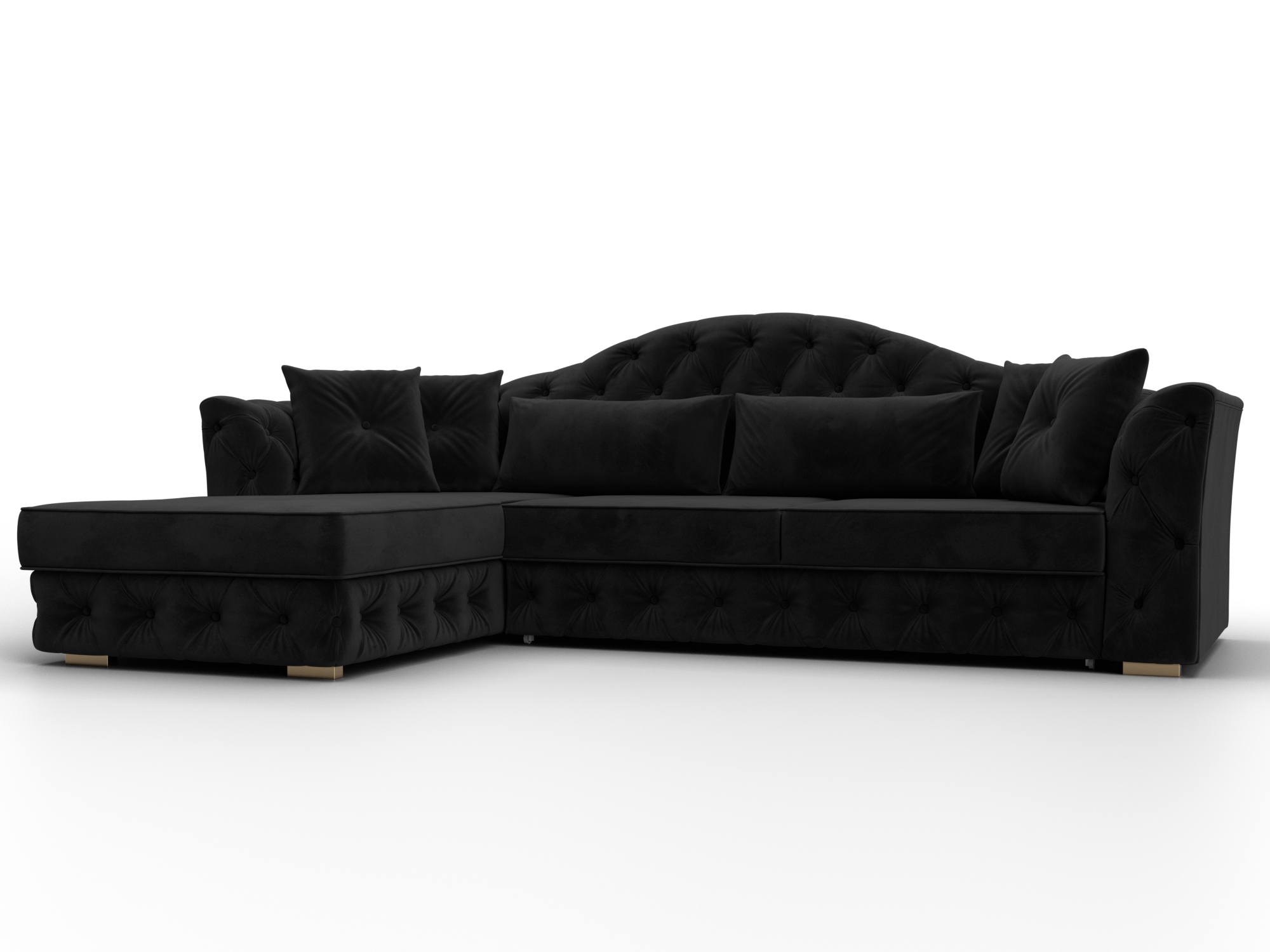 Диван угловой Артис левый угол (seven 35 черный)