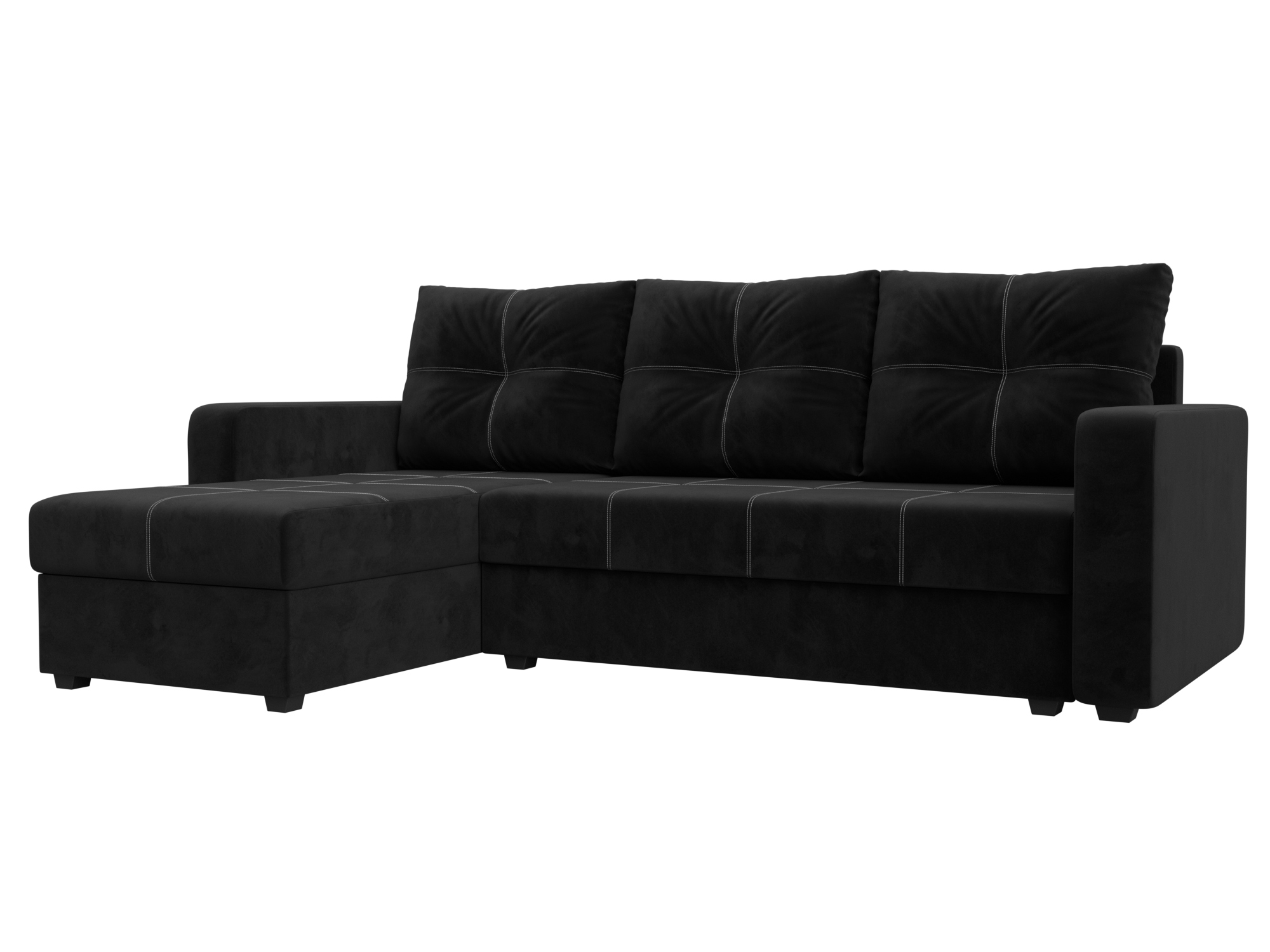 Диван угловой Ливерпуль Лайт левый угол (seven 35 черный)