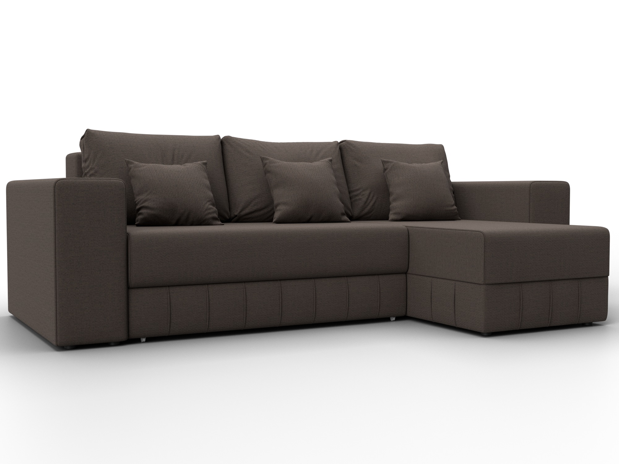 Диван угловой Лига-076 угол универсальный (амур 05 коричневый)