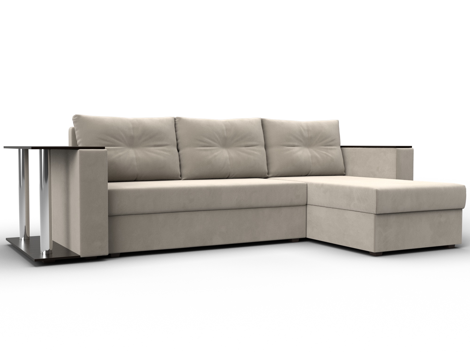 Диван угловой Атланта со столом правый угол (бежевый)