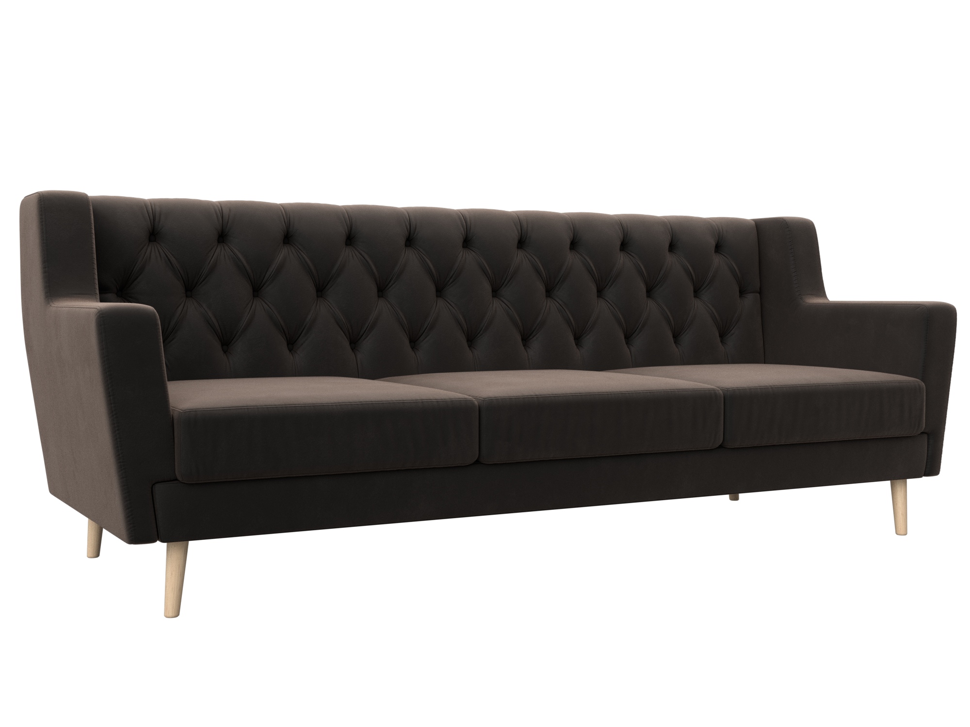 Диван кухонный прямой Брайтон 3 Люкс (seven 727 коричневый)