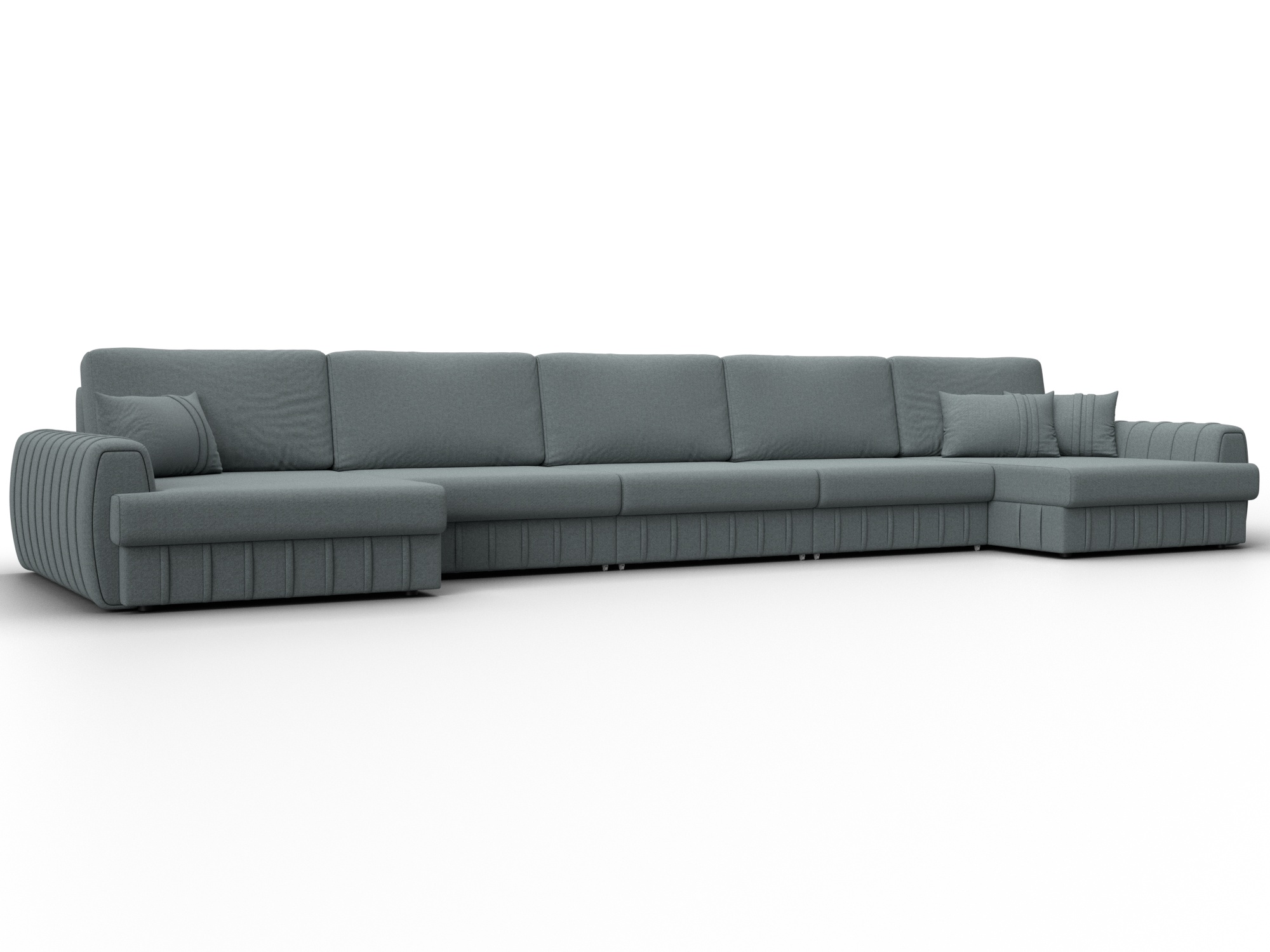 Диван П-образный Лига-057 НПБ МегаЛонг (амур 07 серый)