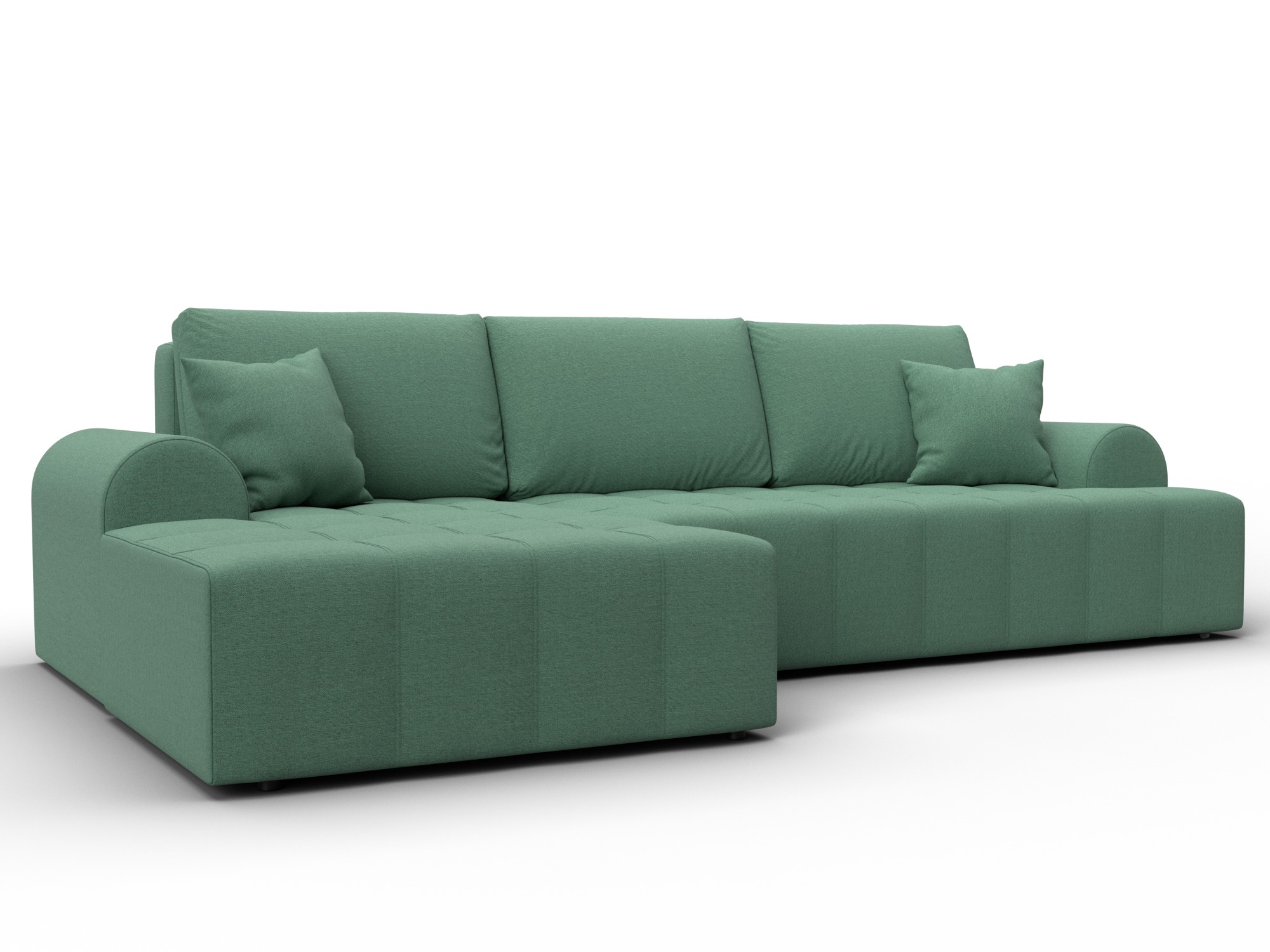 Диван угловой Лига-080 угол левый (амур 11 зеленый)