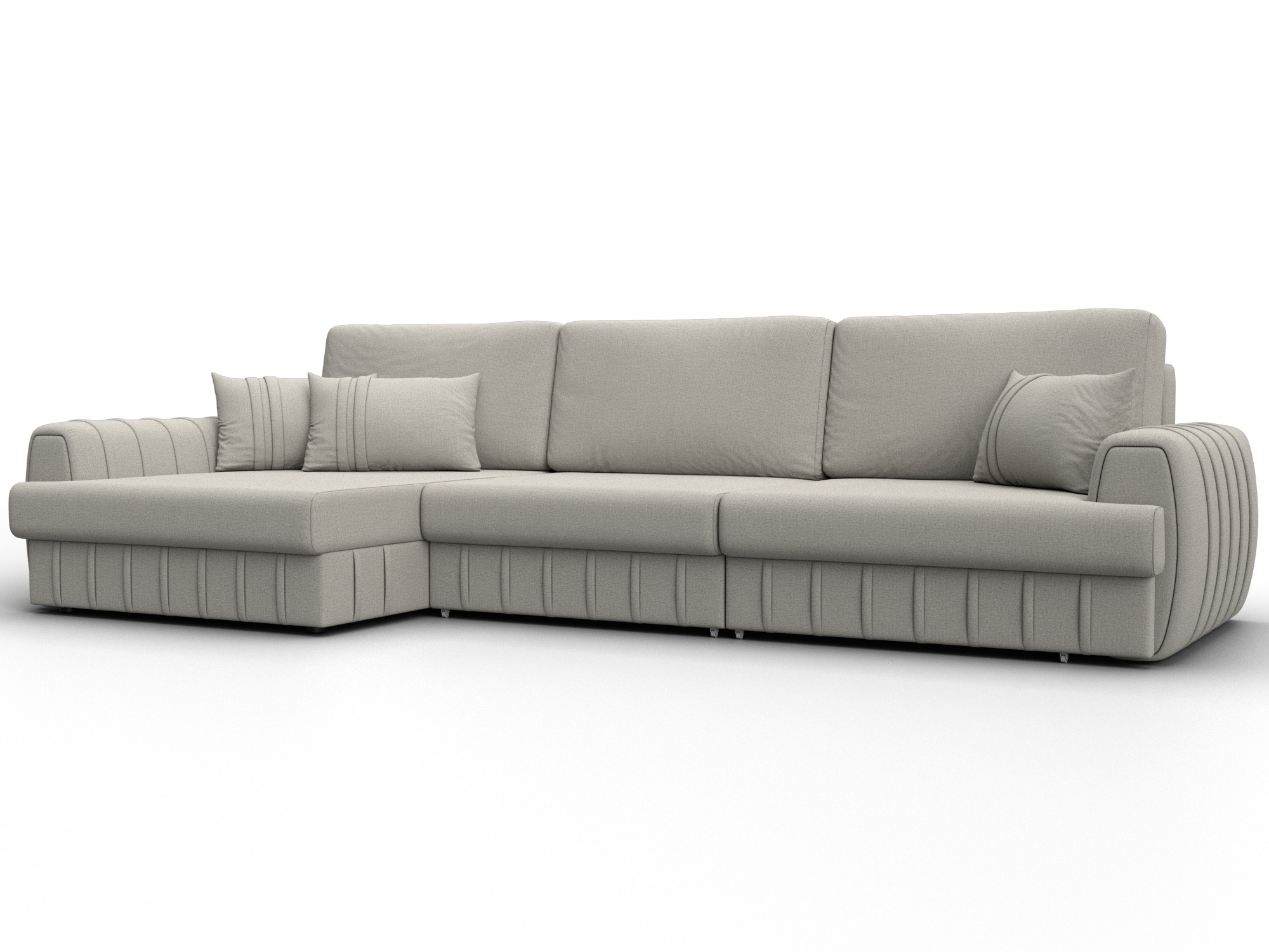 Диван угловой Лига-057 НПБ Лонг угол левый (амур 02 бежевый)