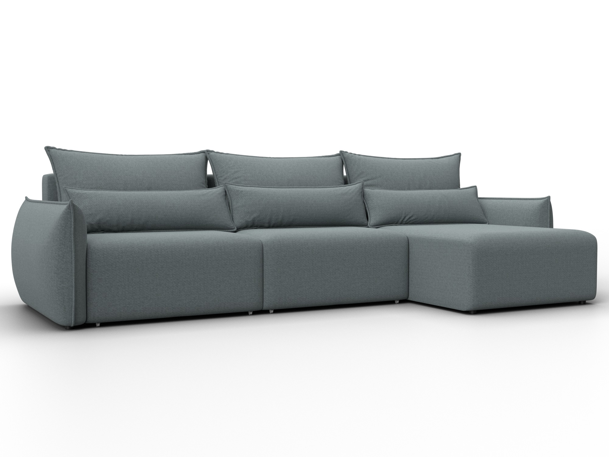 Диван угловой Лига-051 НПБ Лонг угол универсальный (амур 07 серый)