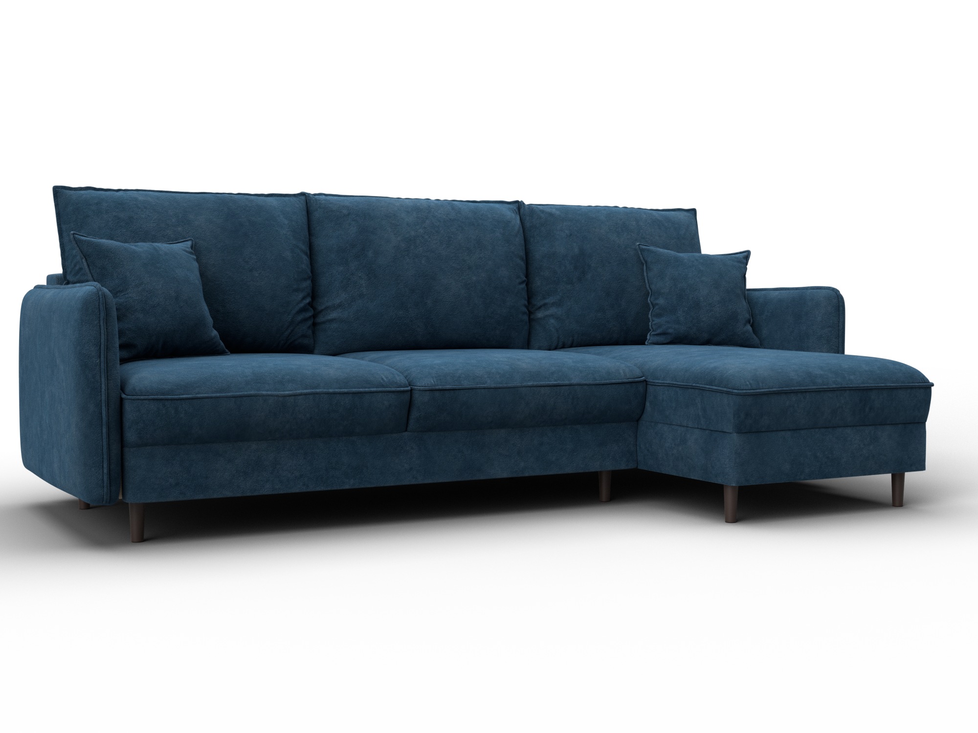 Диван угловой Лига-064 НПБ угол универсальный (brut 11 синий)