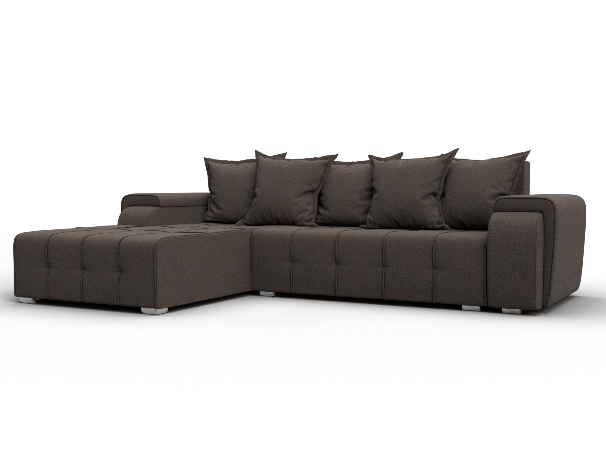 Диван угловой Лига-121 левый угол (амур 05 коричневый)