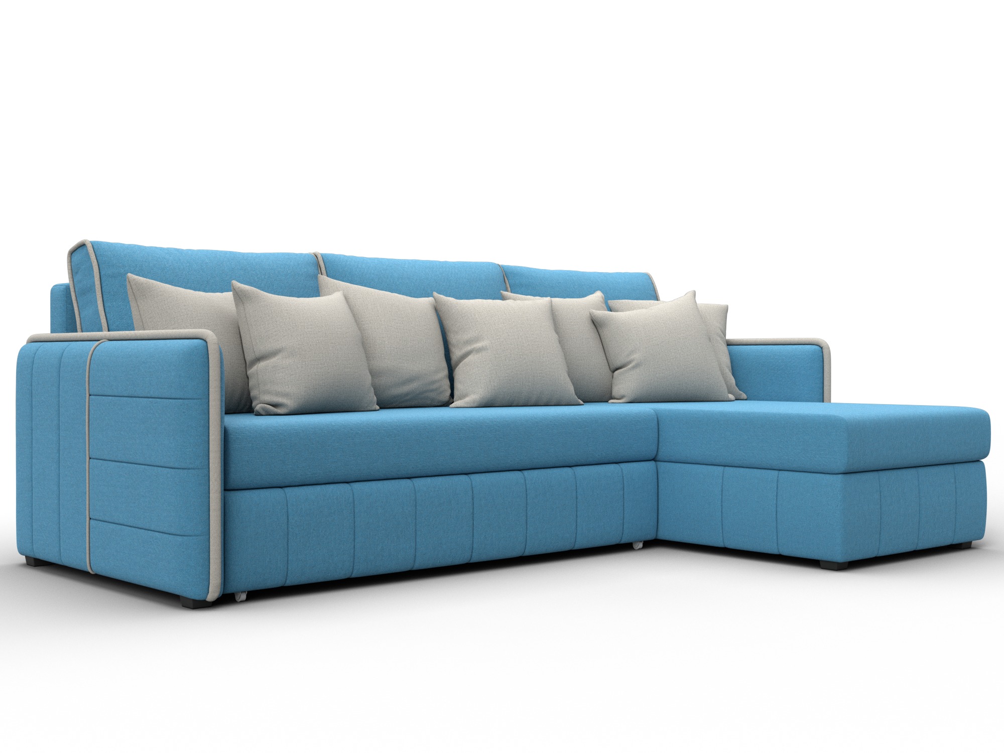 Диван угловой Лига-078 угол универсальный (амур 10 голубой;амур 02 бежевый)