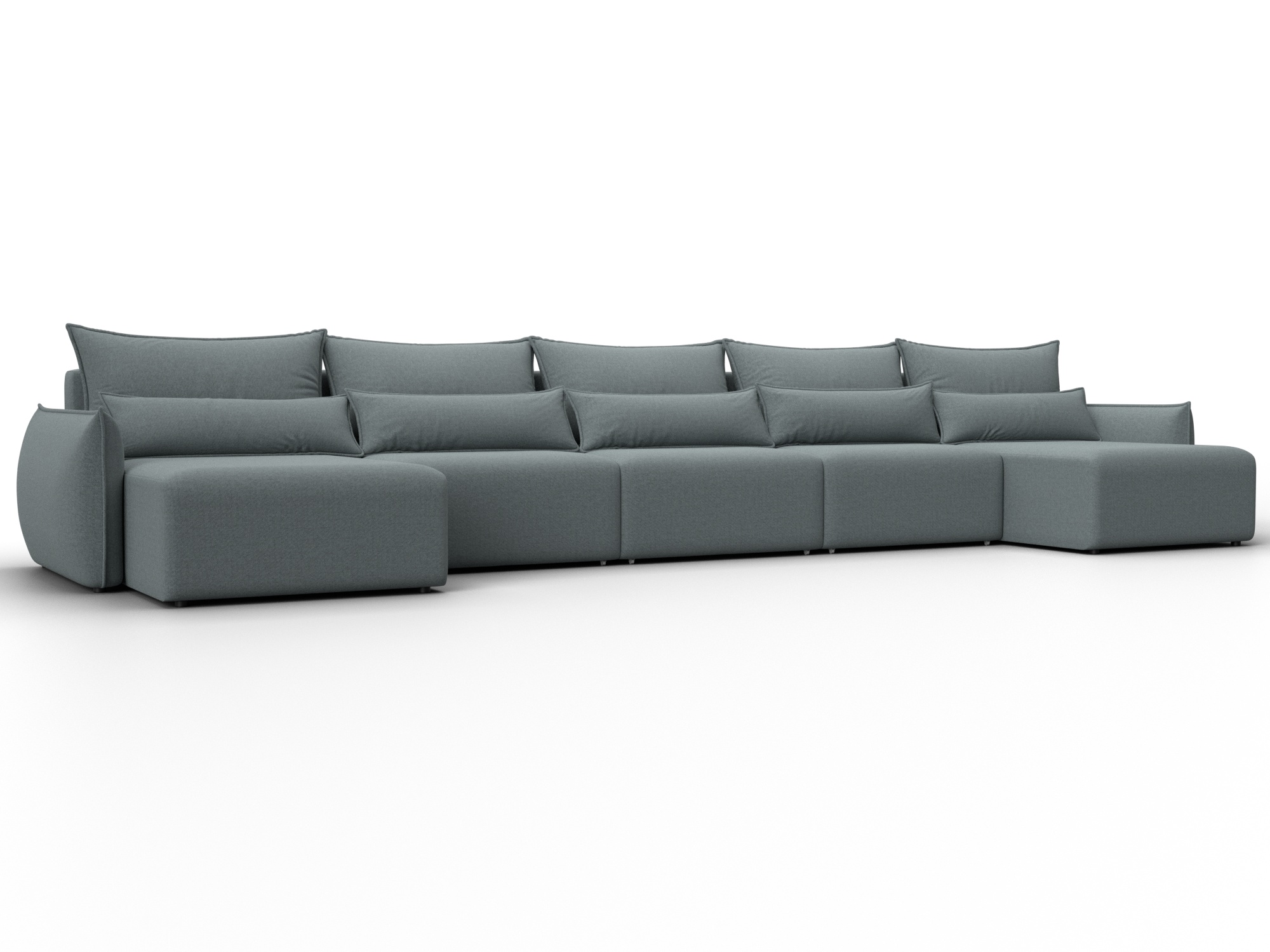 Диван П-образный Лига-051 НПБ МегаЛонг (амур 07 серый)