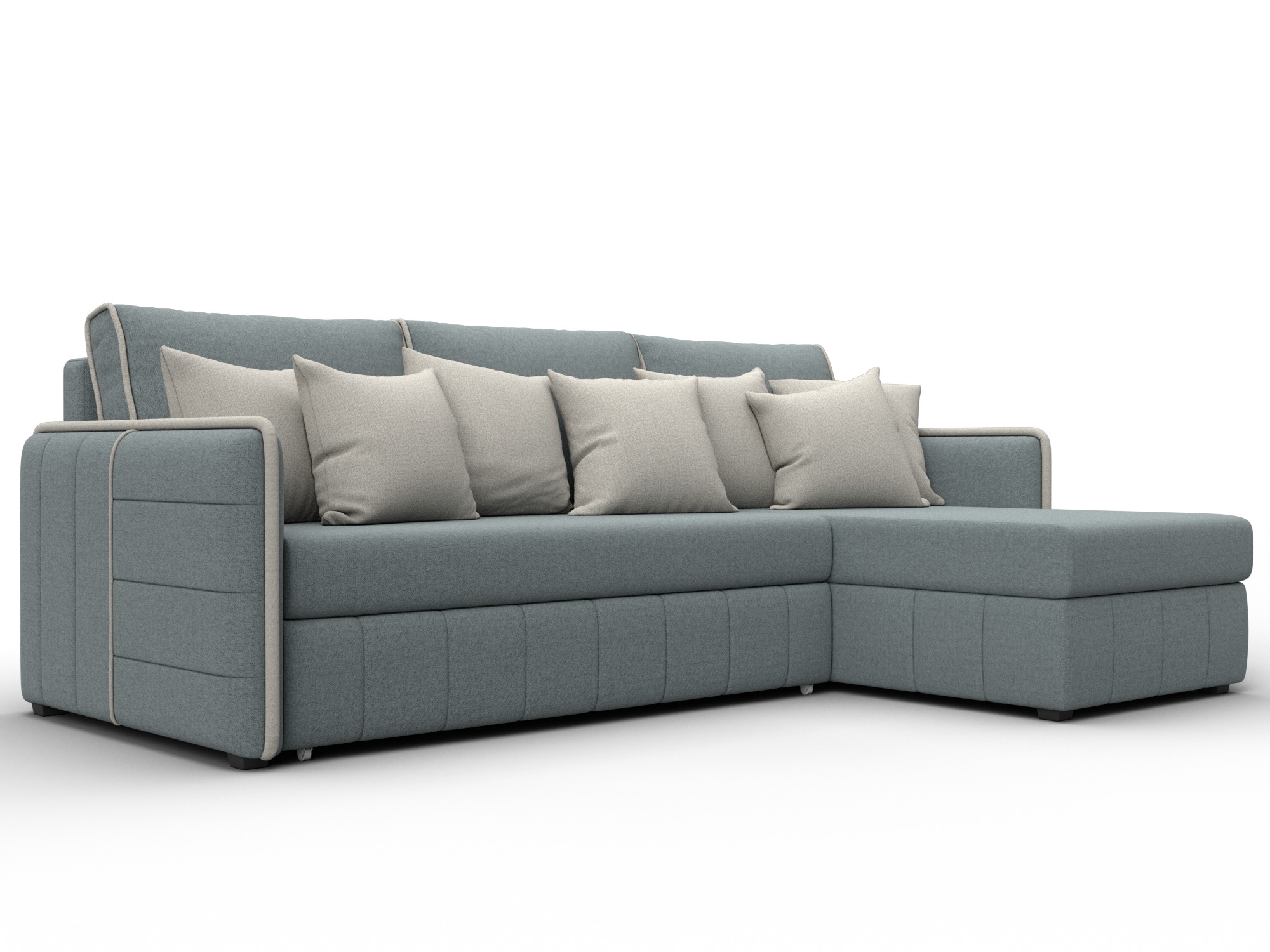 Диван угловой Лига-078 угол универсальный (амур 07 серый;амур 02 бежевый)