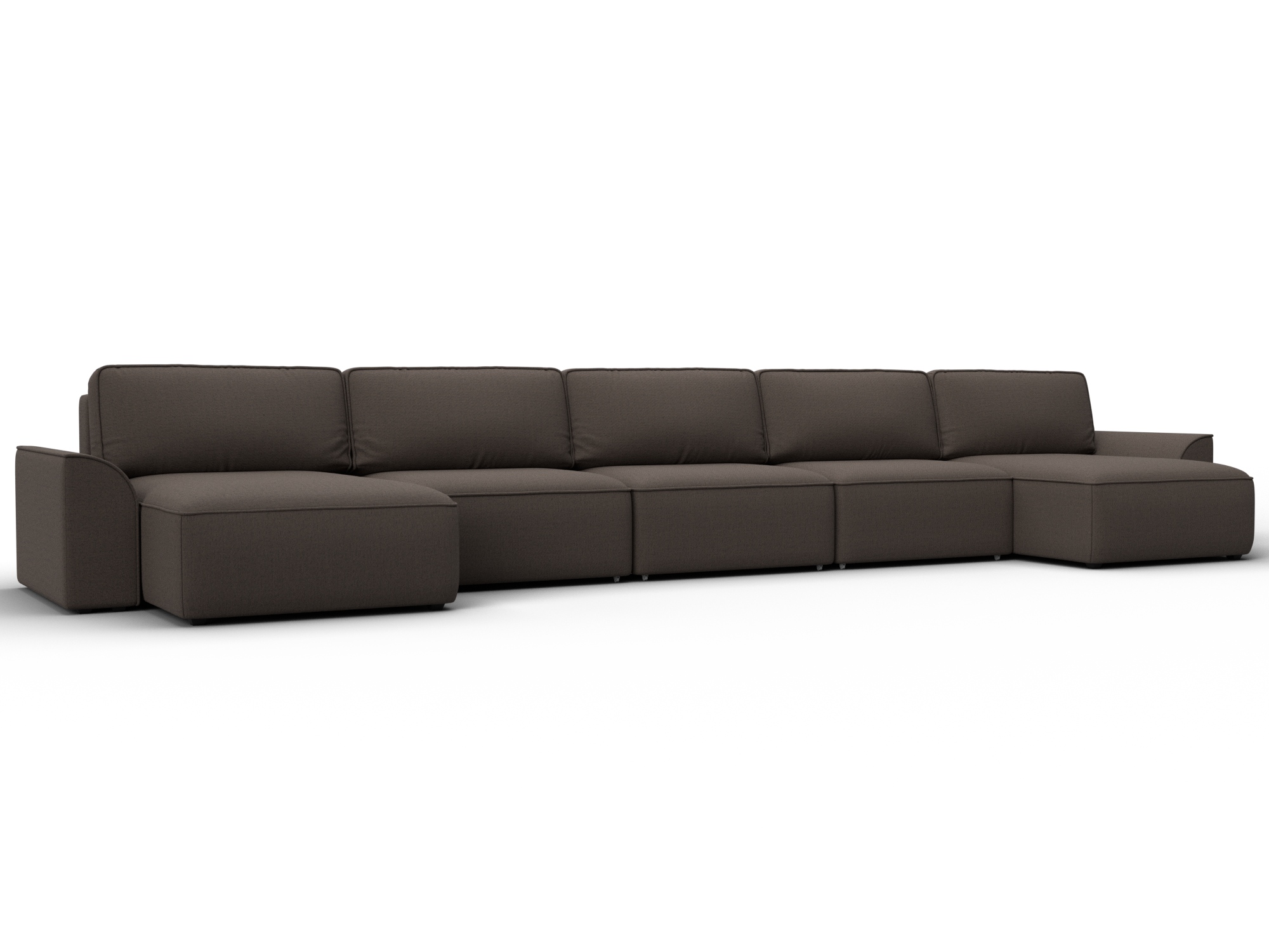 Диван П-образный Лига-048 НПБ МегаЛонг (амур 05 коричневый)