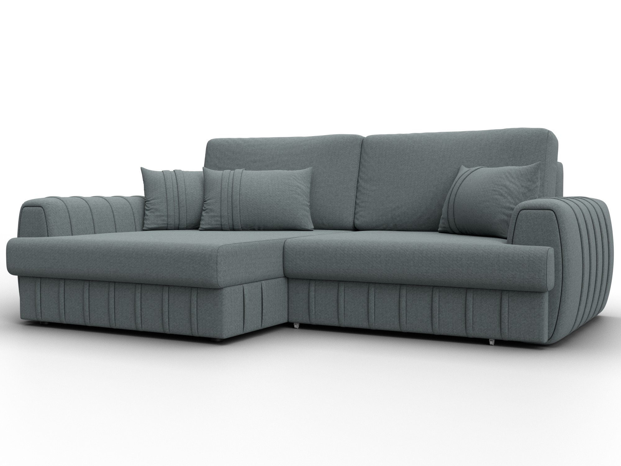 Диван угловой Лига-057 НПБ угол левый (амур 07 серый)