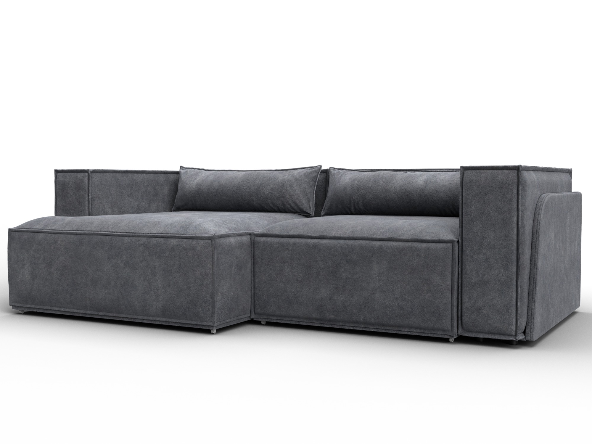 Диван угловой Лига-061 угол левый (brut 16 темно-серый)