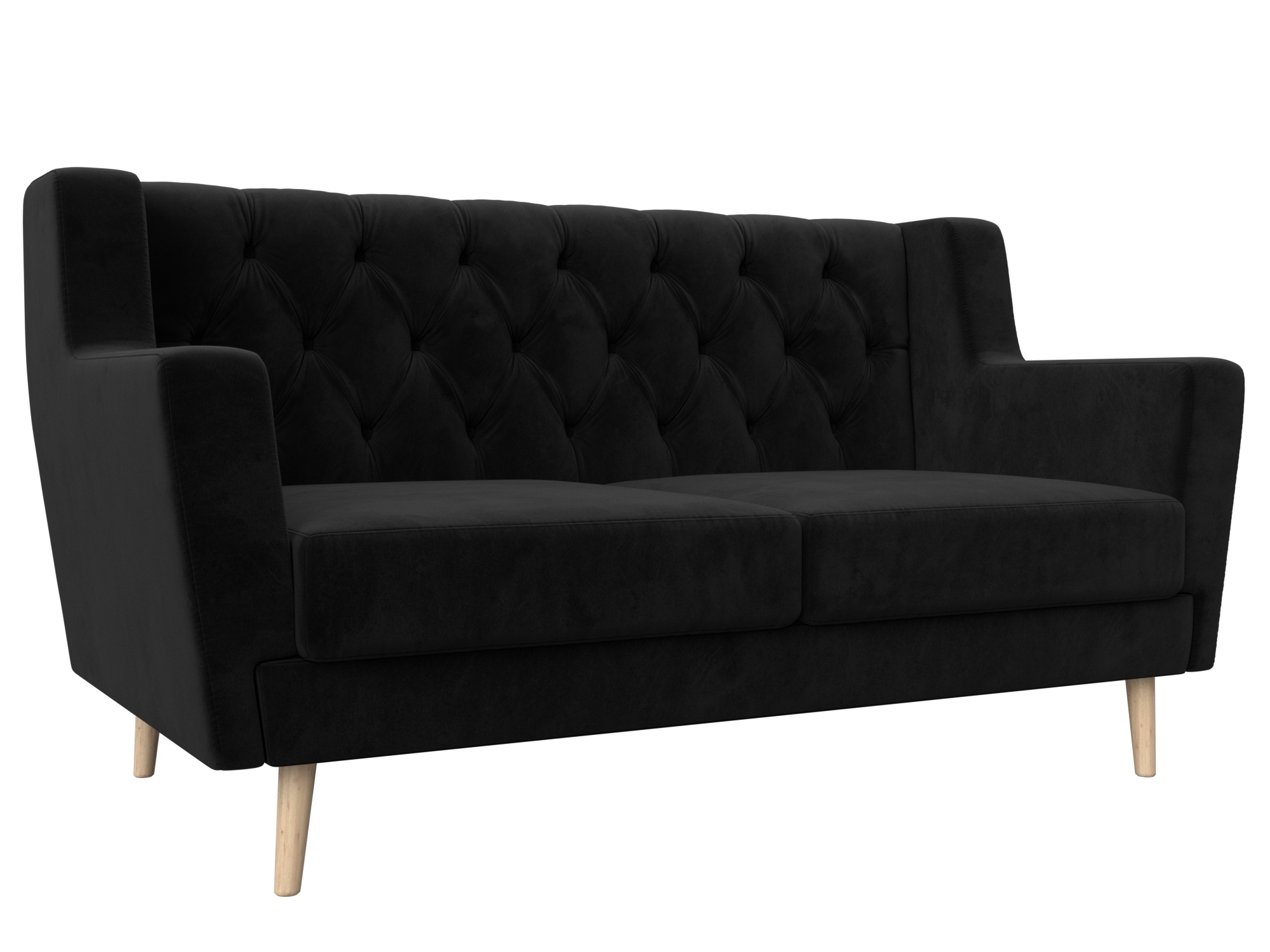 Диван кухонный прямой Брайтон 2 Люкс (seven 35 черный)