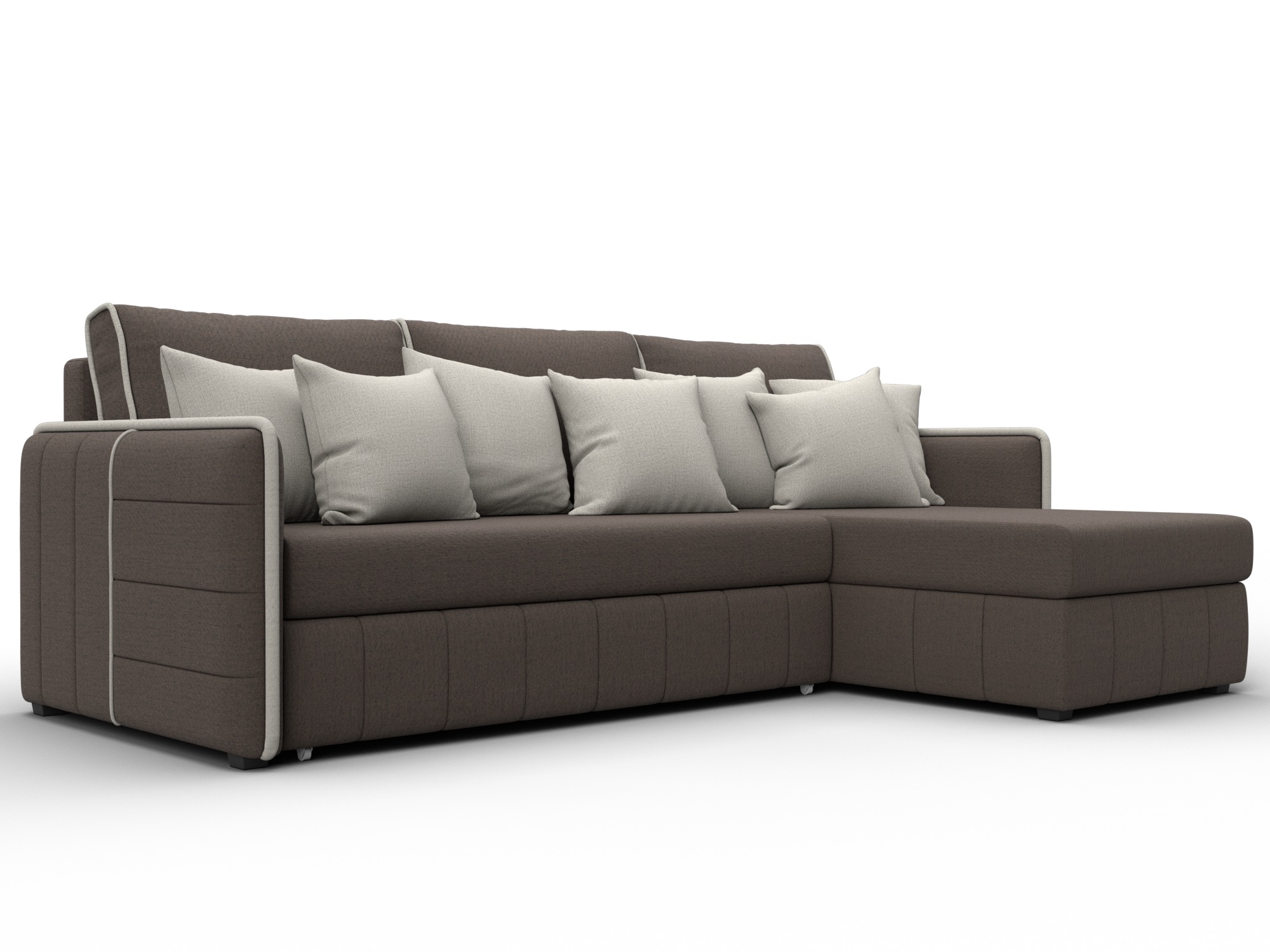 Диван угловой Лига-078 угол универсальный (амур 05 коричневый;амур 02 бежевый)