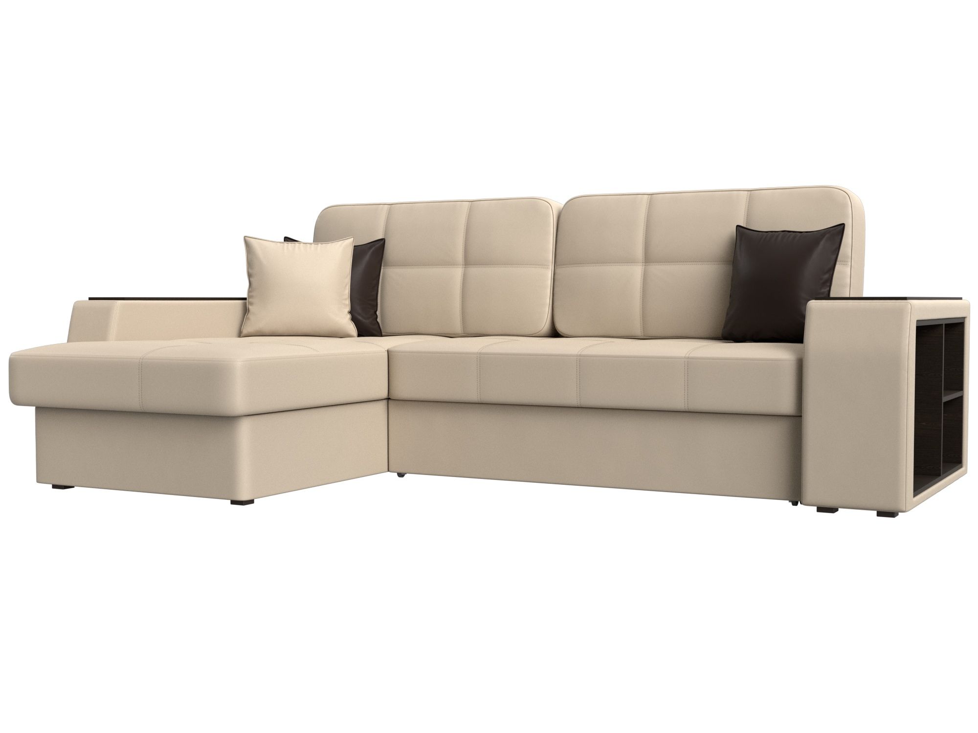 Диван угловой Брюссель левый угол (бежевый;коричневый)