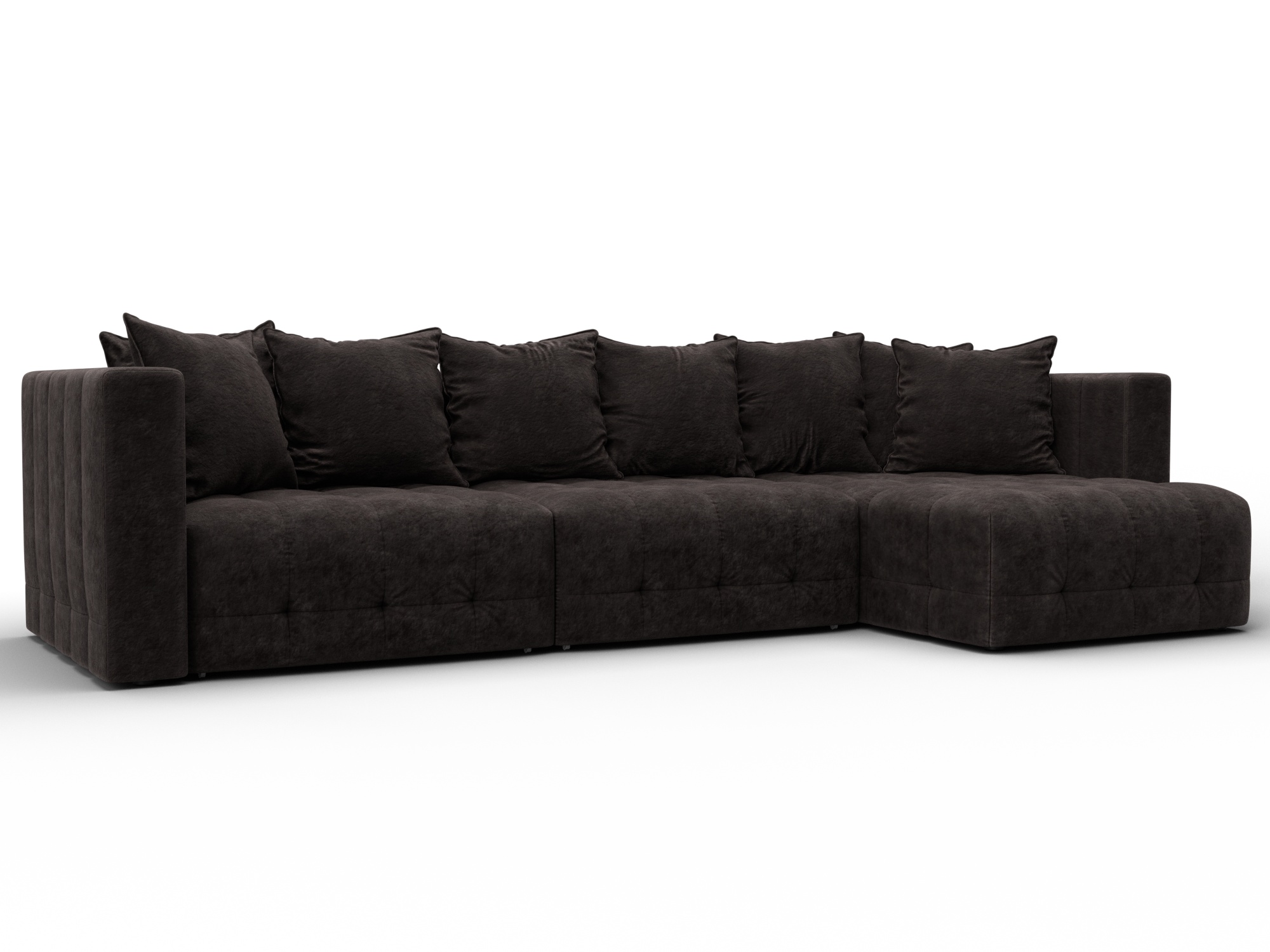 Диван угловой Лига-052 НПБ Лонг угол универсальный (brut 17 коричневый)