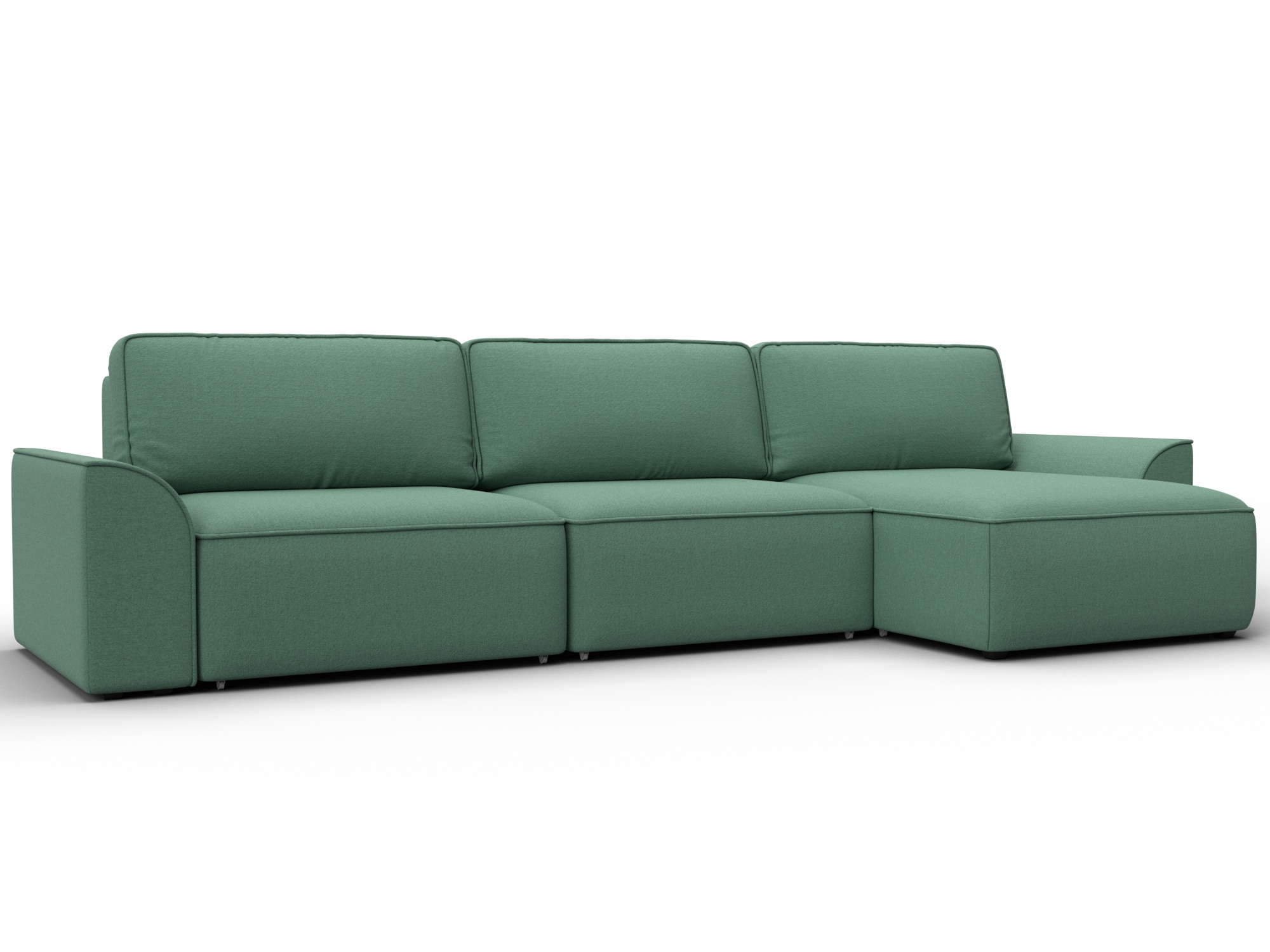 Диван угловой Лига-048 НПБ лонг (амур 11 зеленый)