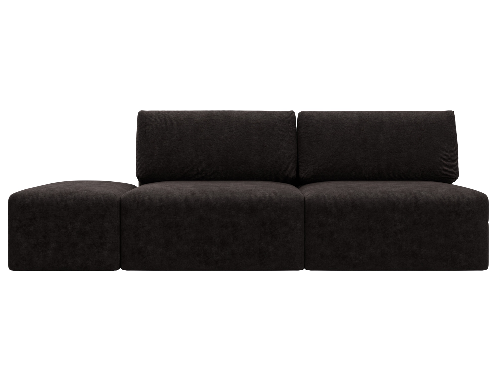 Диван прямой модульный с пуфом Лига-060 НПБ (brut 17 коричневый)