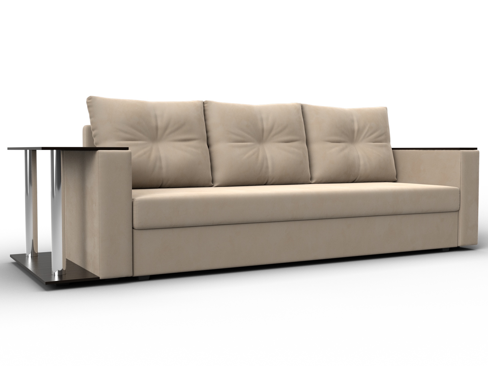 Диван прямой Атланта со столом слева (seven 729 бежевый)