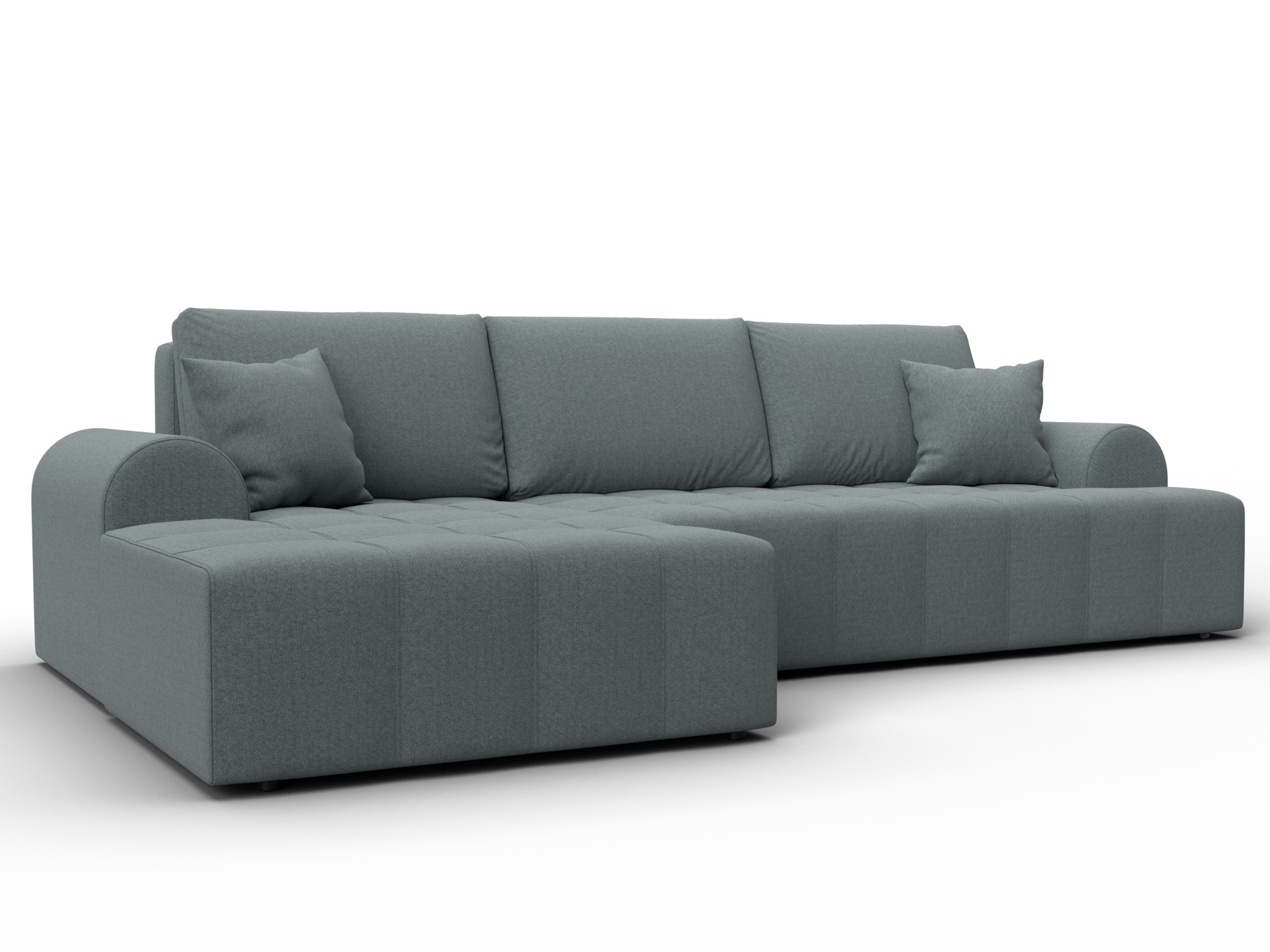 Диван угловой Лига-080 угол левый (амур 07 серый)