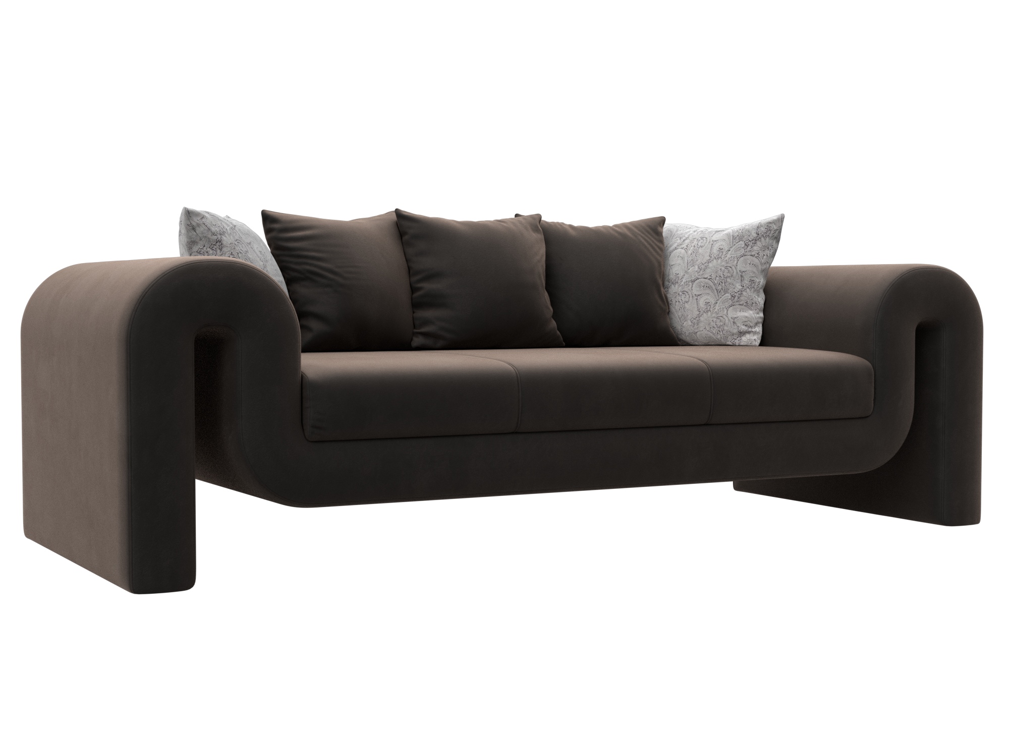 Диван прямой Волна (seven 727 коричневый;seven 17 серый)