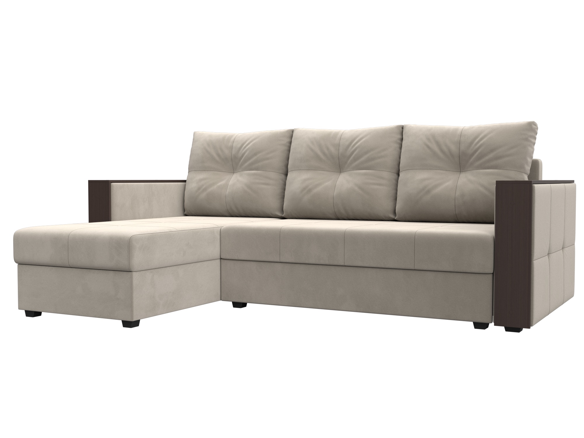 Диван угловой Валенсия Лайт левый угол (бежевый)