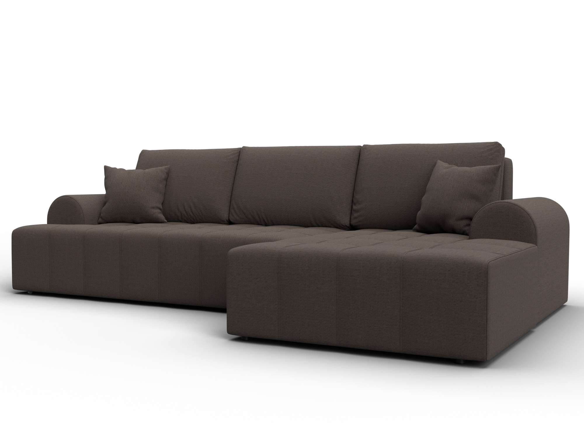 Диван угловой Лига-080 угол правый (амур 05 коричневый)