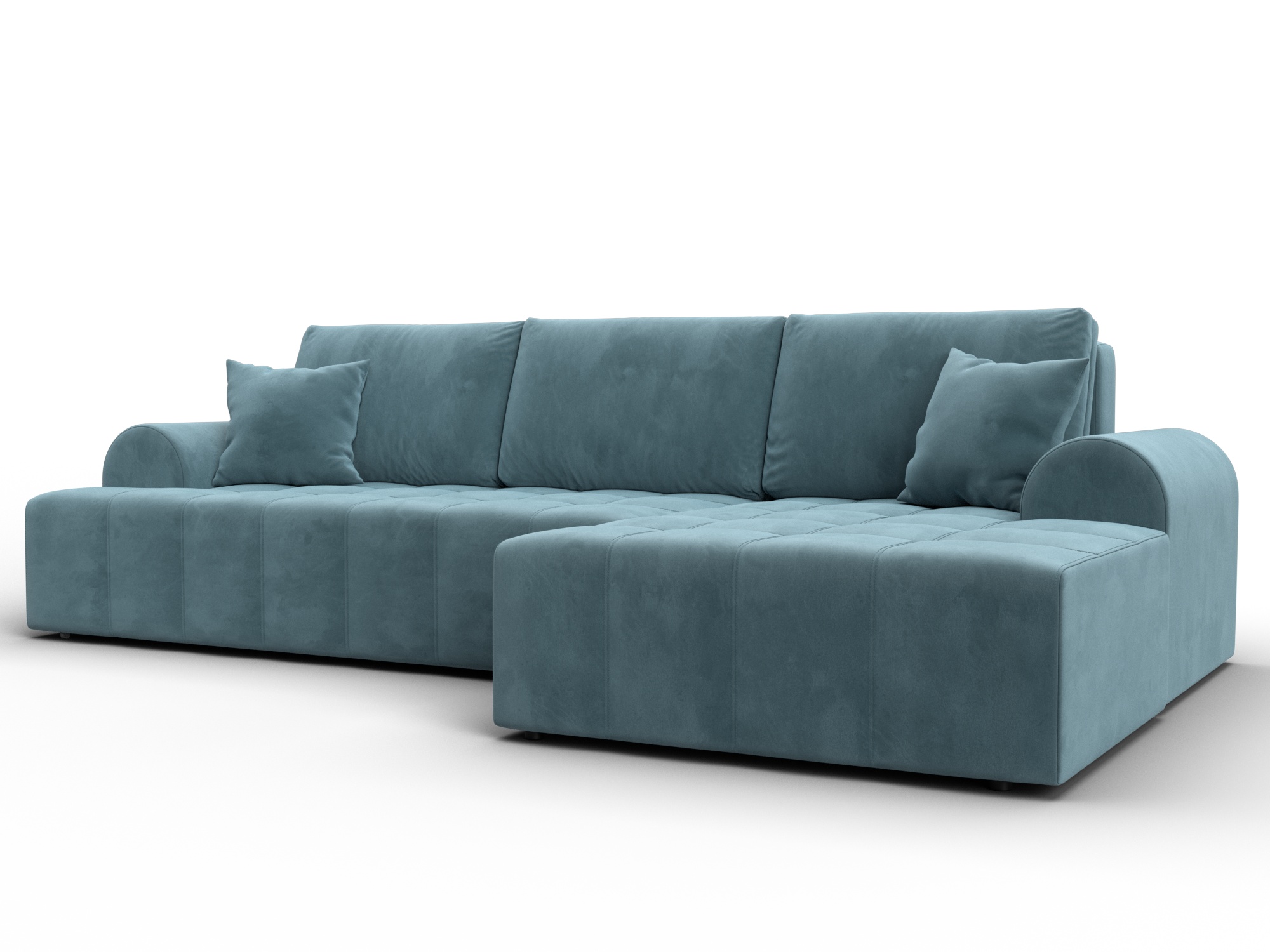 Диван угловой Лига-080 угол правый (seven 113 бирюзовый)