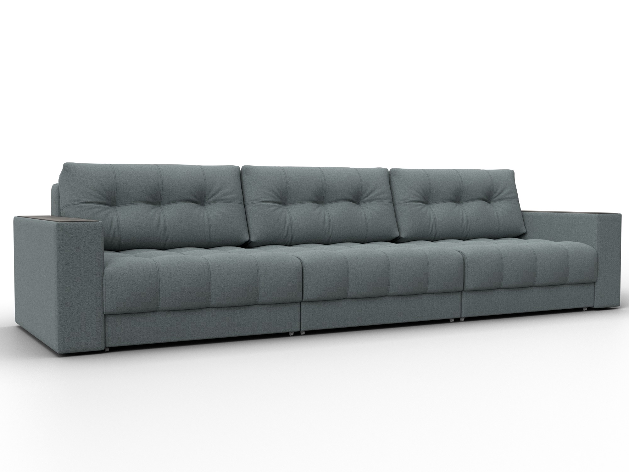 Диван прямой с декором Лига-049 НПБ Лонг (амур 07 серый)