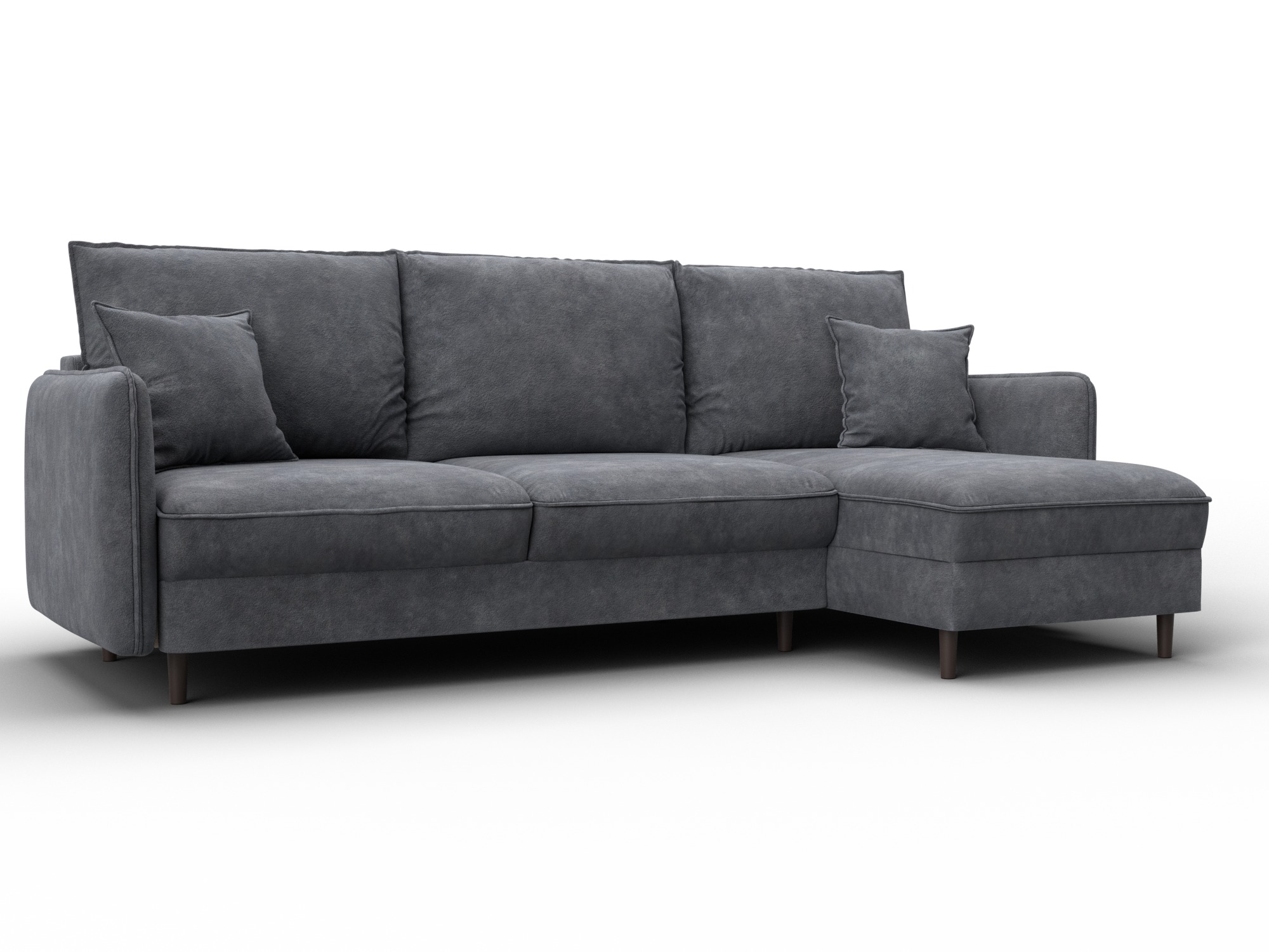 Диван угловой Лига-064 НПБ угол универсальный (brut 16 темно-серый)