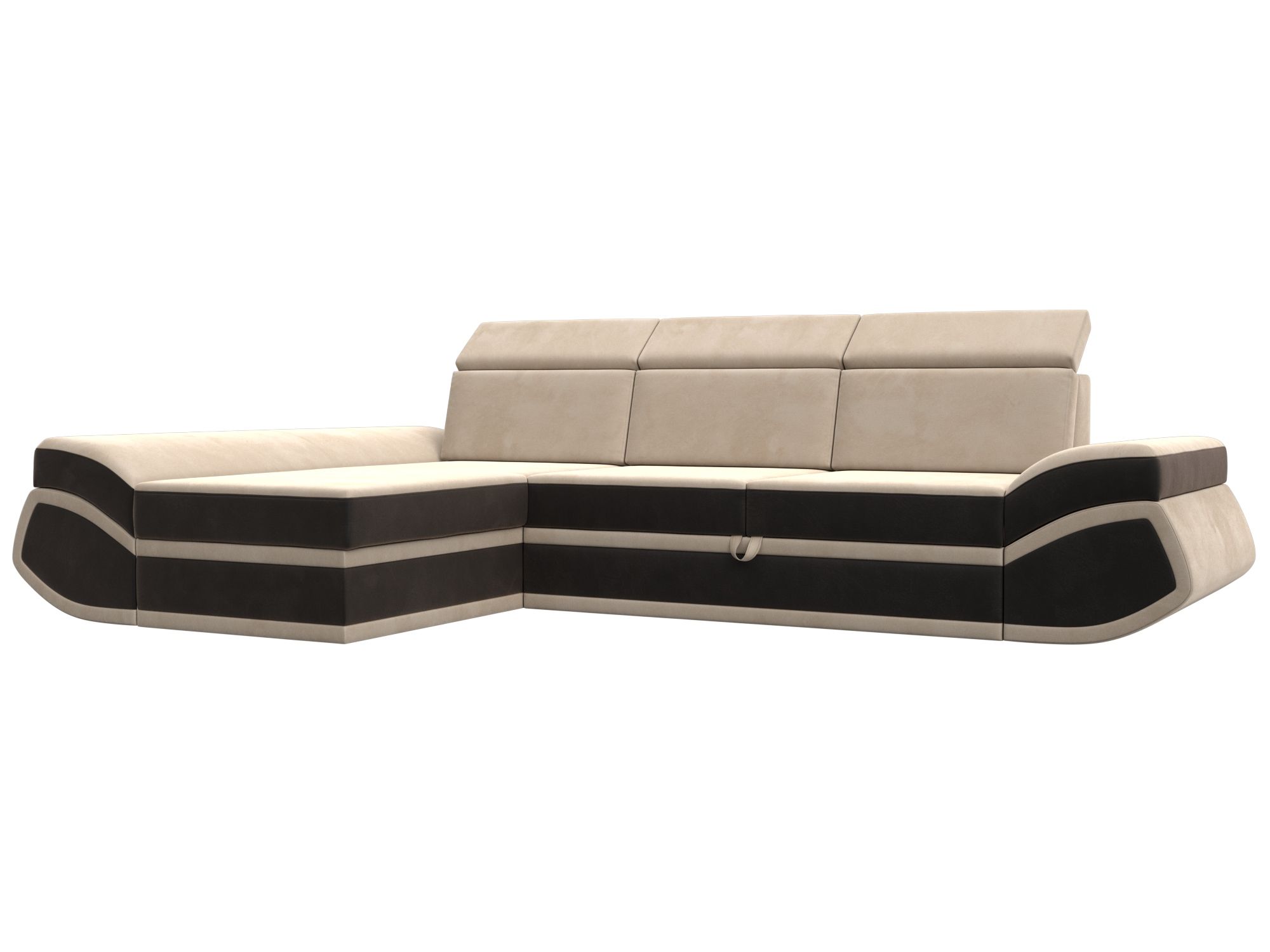 Диван угловой Лига-032 левый угол (seven 729 бежевый;seven 727 коричневый)